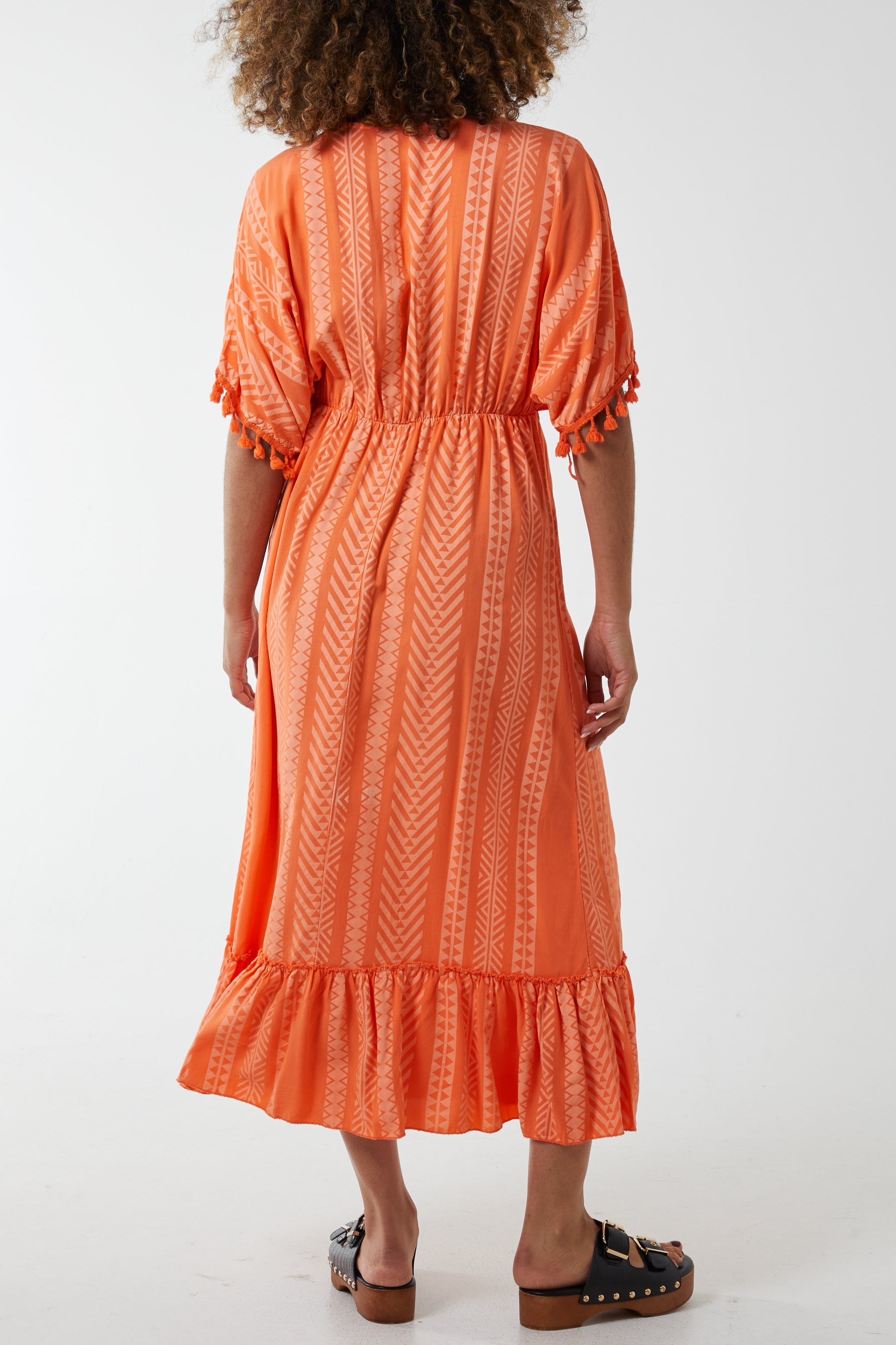 Aztec Print Tassel Midi Dress Dresses WearAll