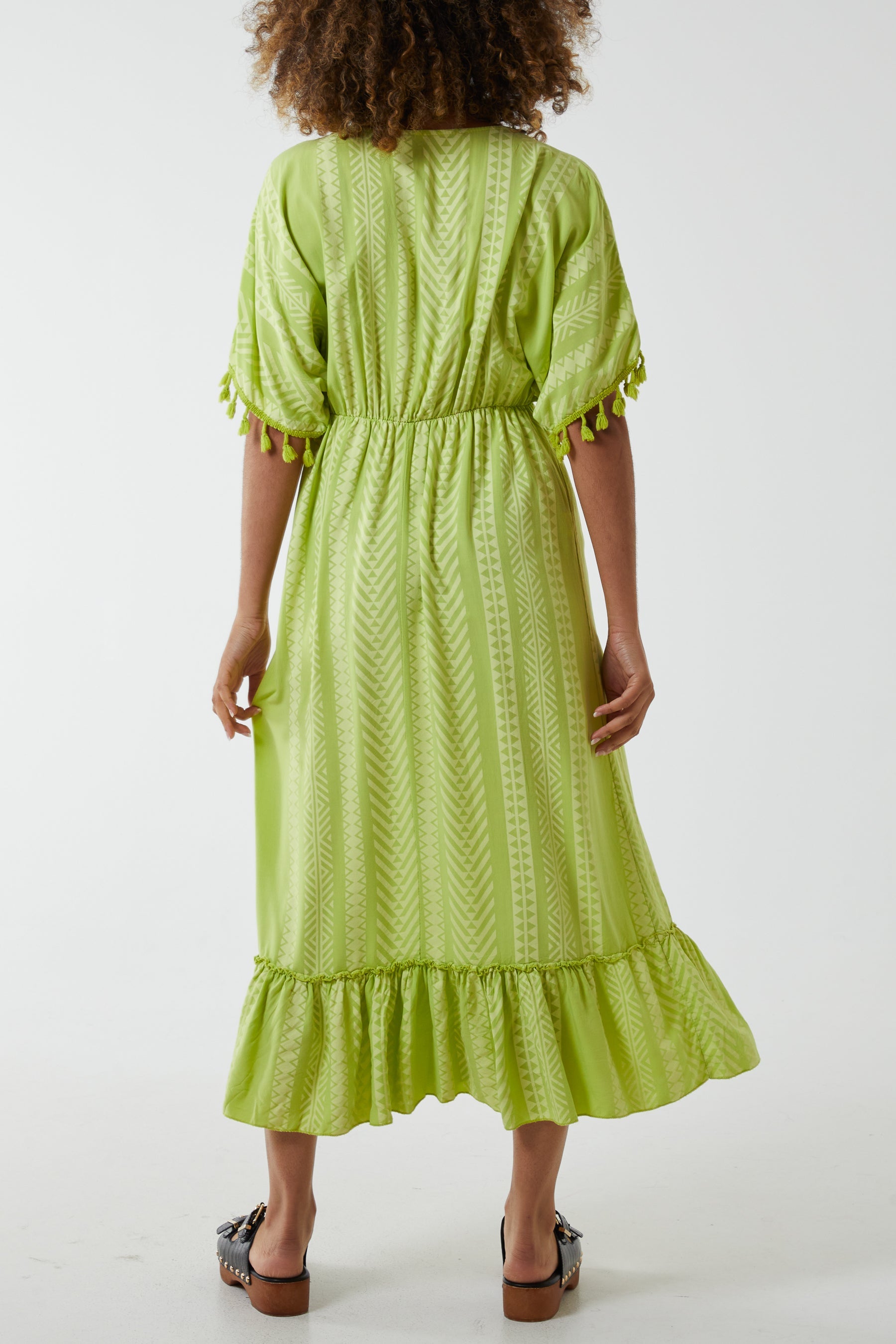 Aztec Print Tassel Midi Dress Dresses WearAll