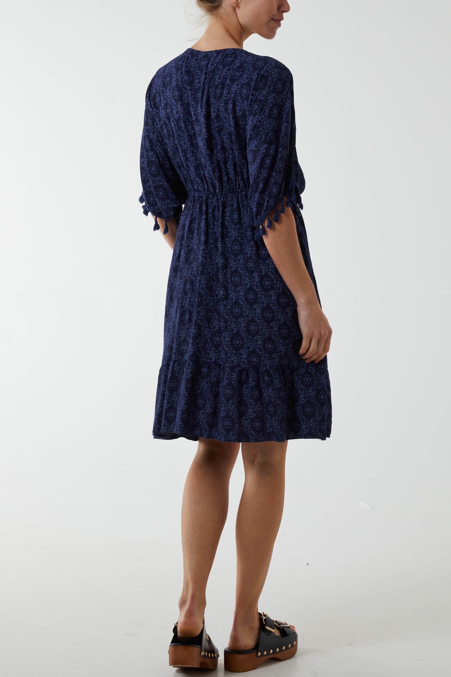 Mosaic Tassel Mini Dress Dresses WearAll