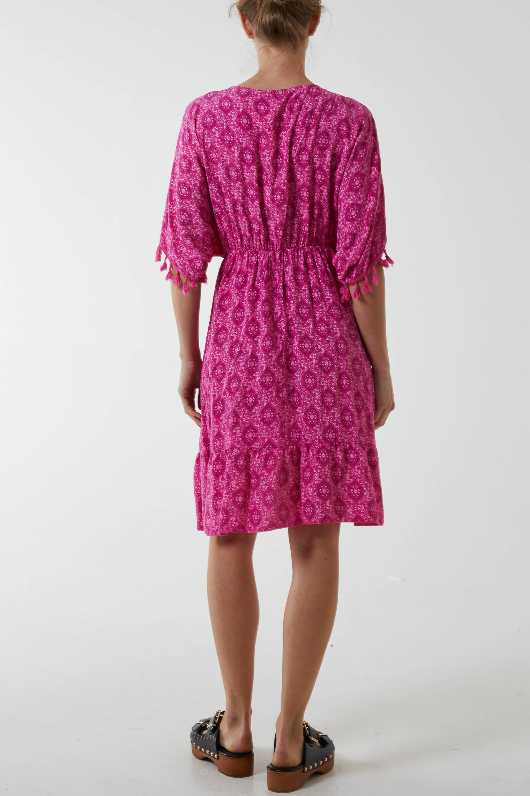 Mosaic Tassel Mini Dress Dresses WearAll