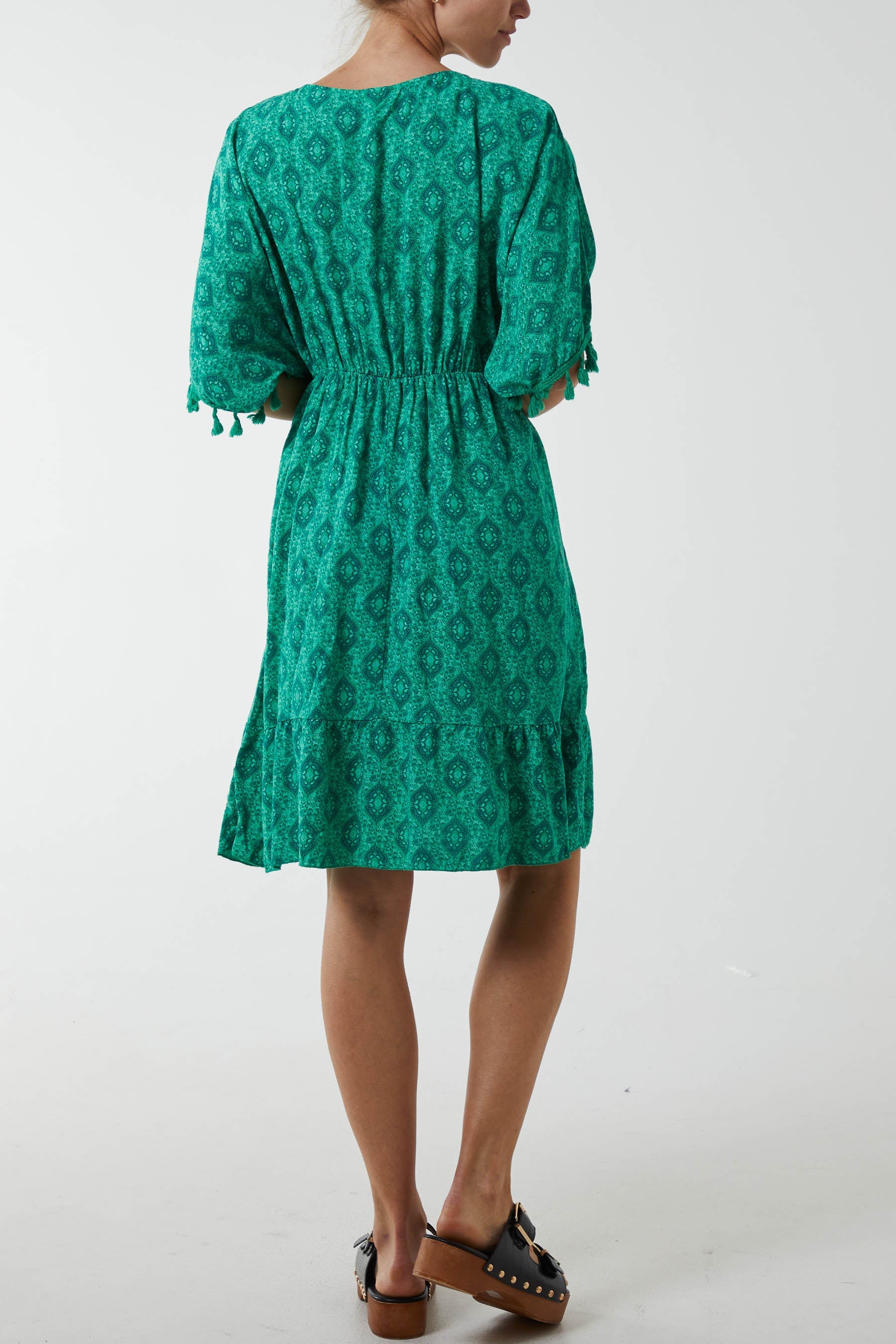 Mosaic Tassel Mini Dress Dresses WearAll