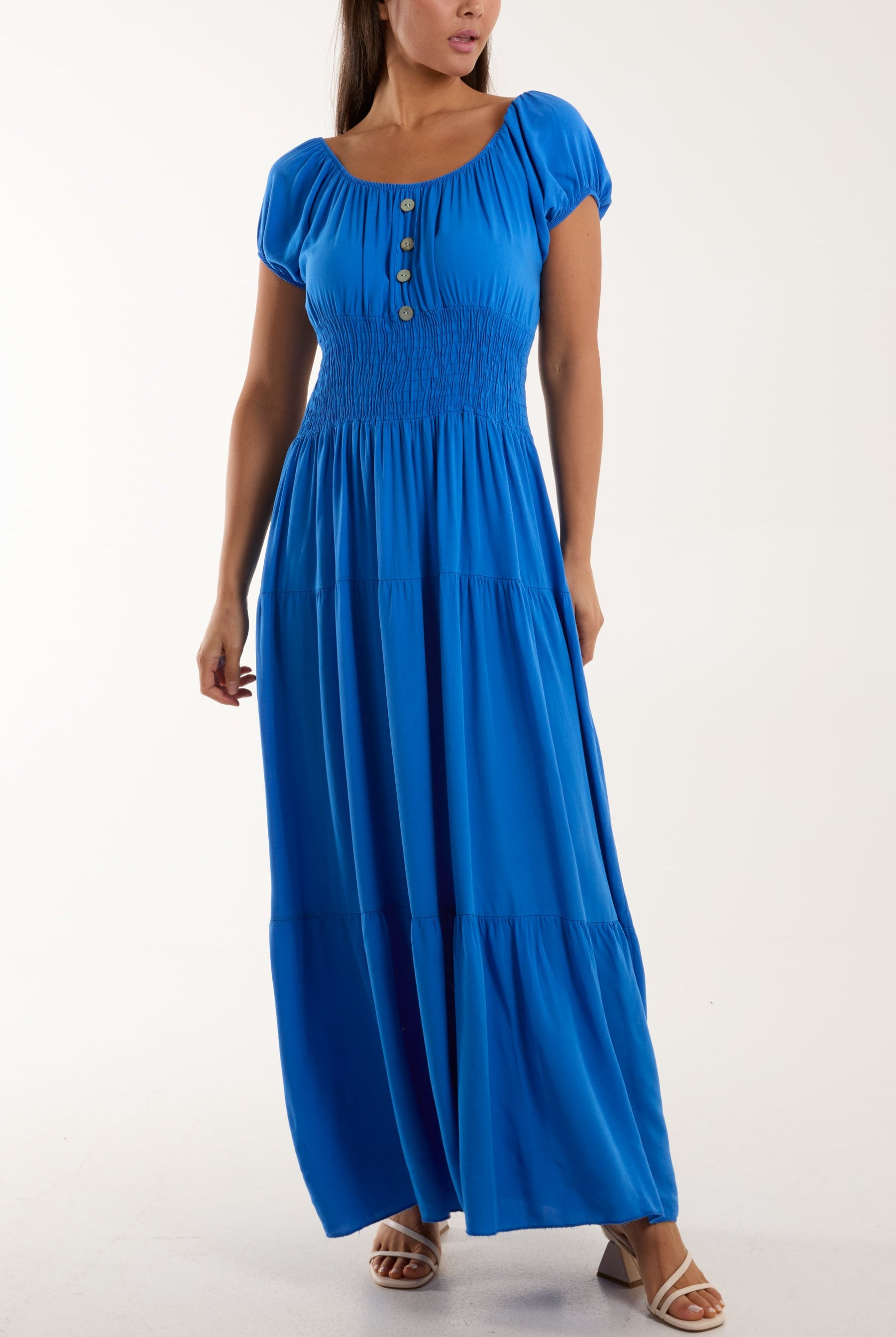 Gypsy Scoop Neck Button Maxi Dress Dresses WearAll