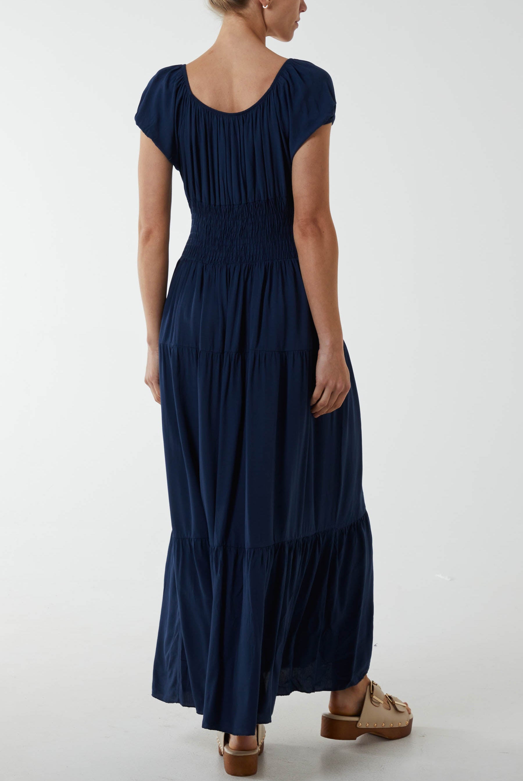 Gypsy Scoop Neck Button Maxi Dress Dresses WearAll