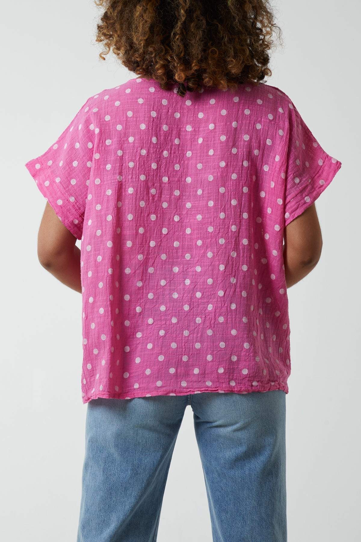 Polka Dot Short Sleeve Top Tops WearAll