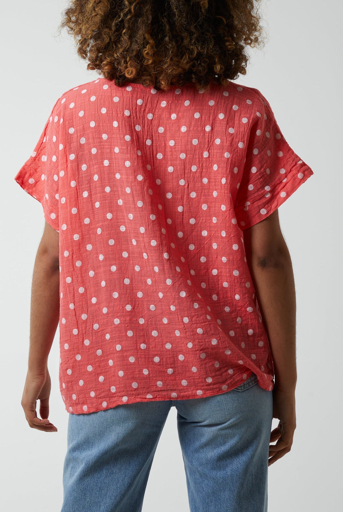 Polka Dot Short Sleeve Top Tops WearAll