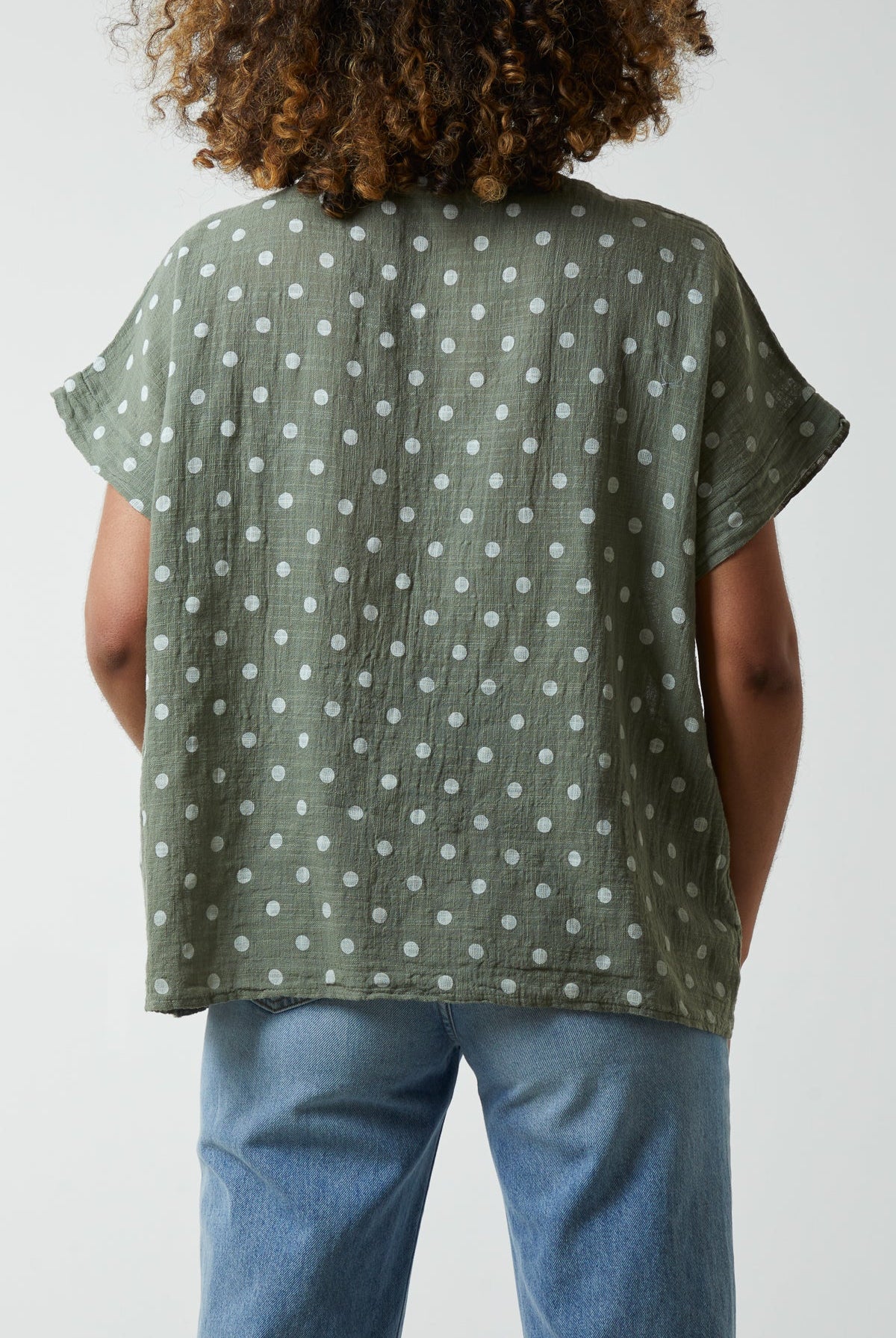 Polka Dot Short Sleeve Top Tops WearAll
