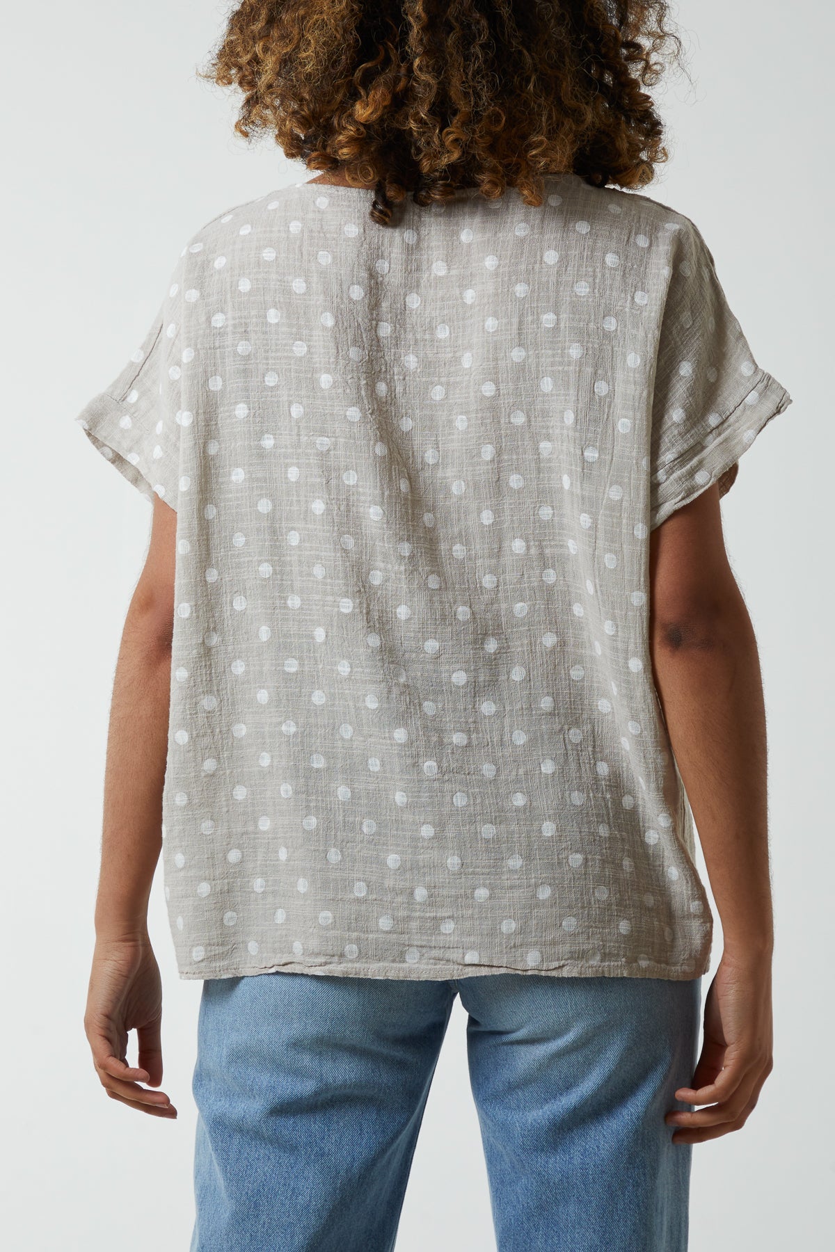 Polka Dot Short Sleeve Top Tops WearAll