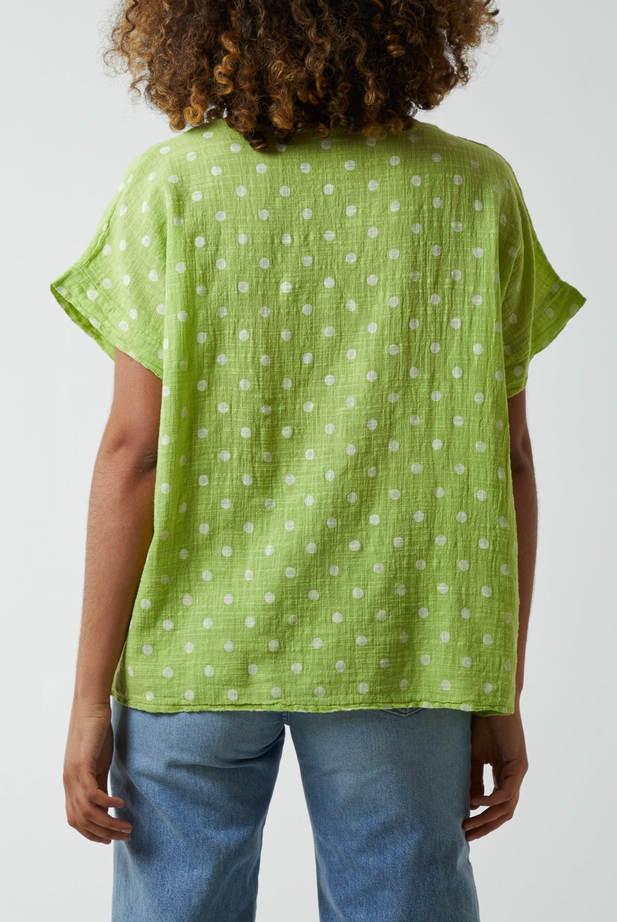 Polka Dot Short Sleeve Top Tops WearAll