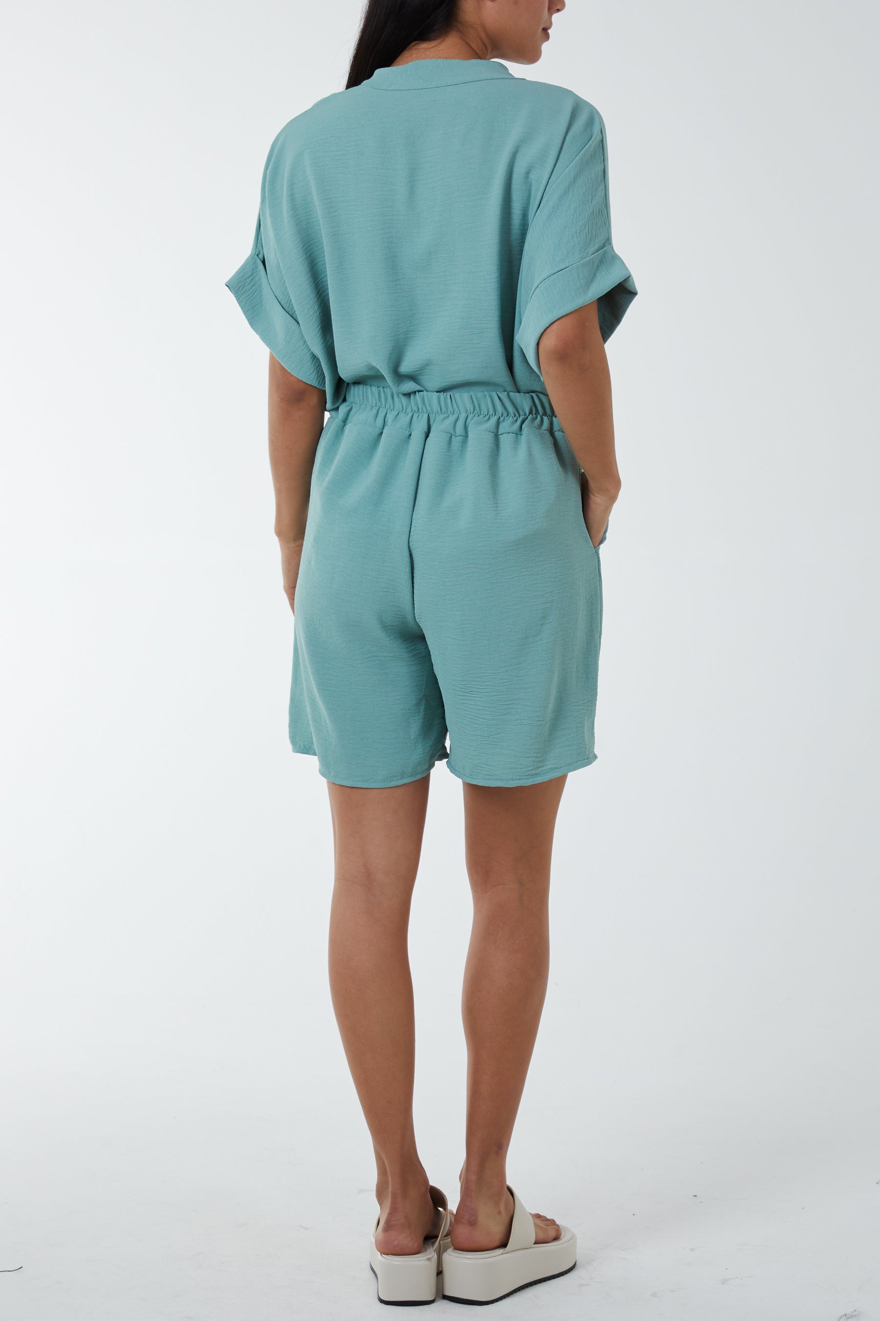 V-Neck Top and Shorts Co-Ord Set Co-Ords WearAll