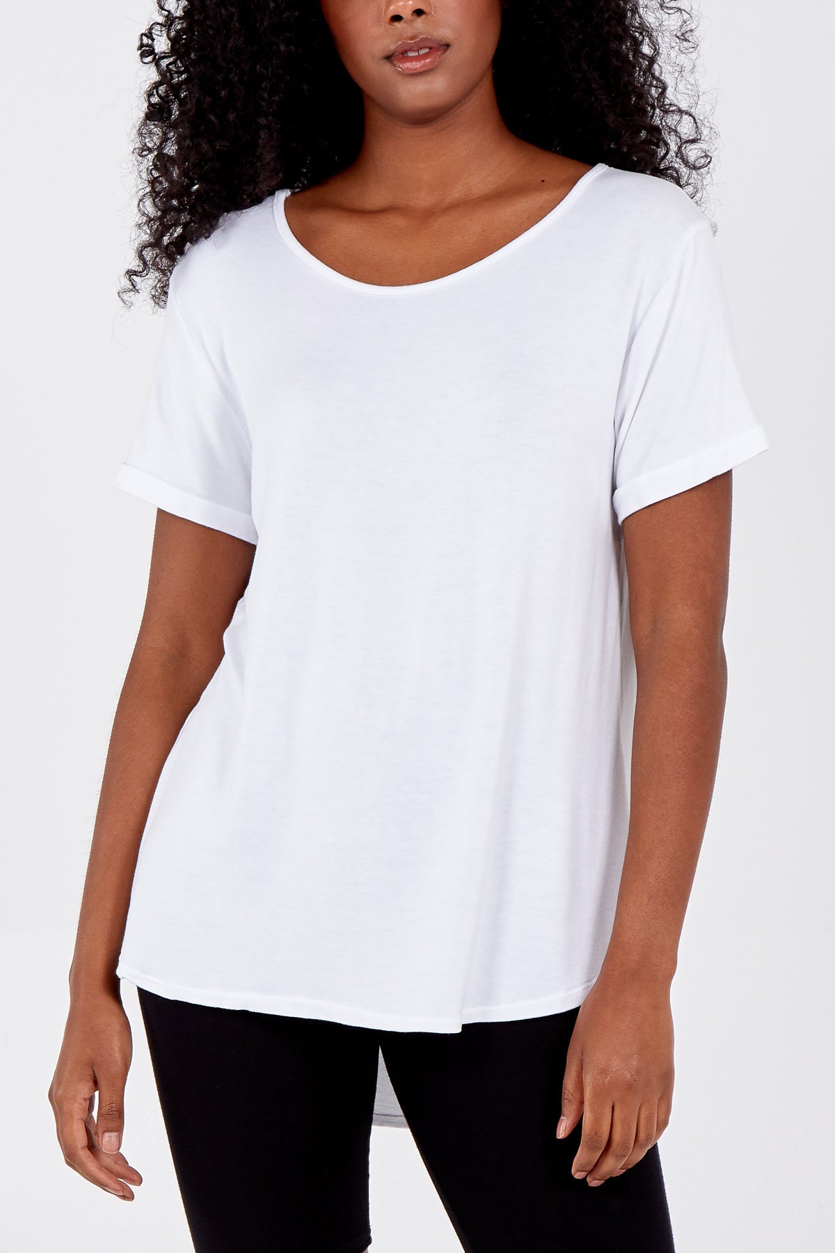 French Terry Super Soft Basic T-Shirt TOPMF2 WearAll White One Size
