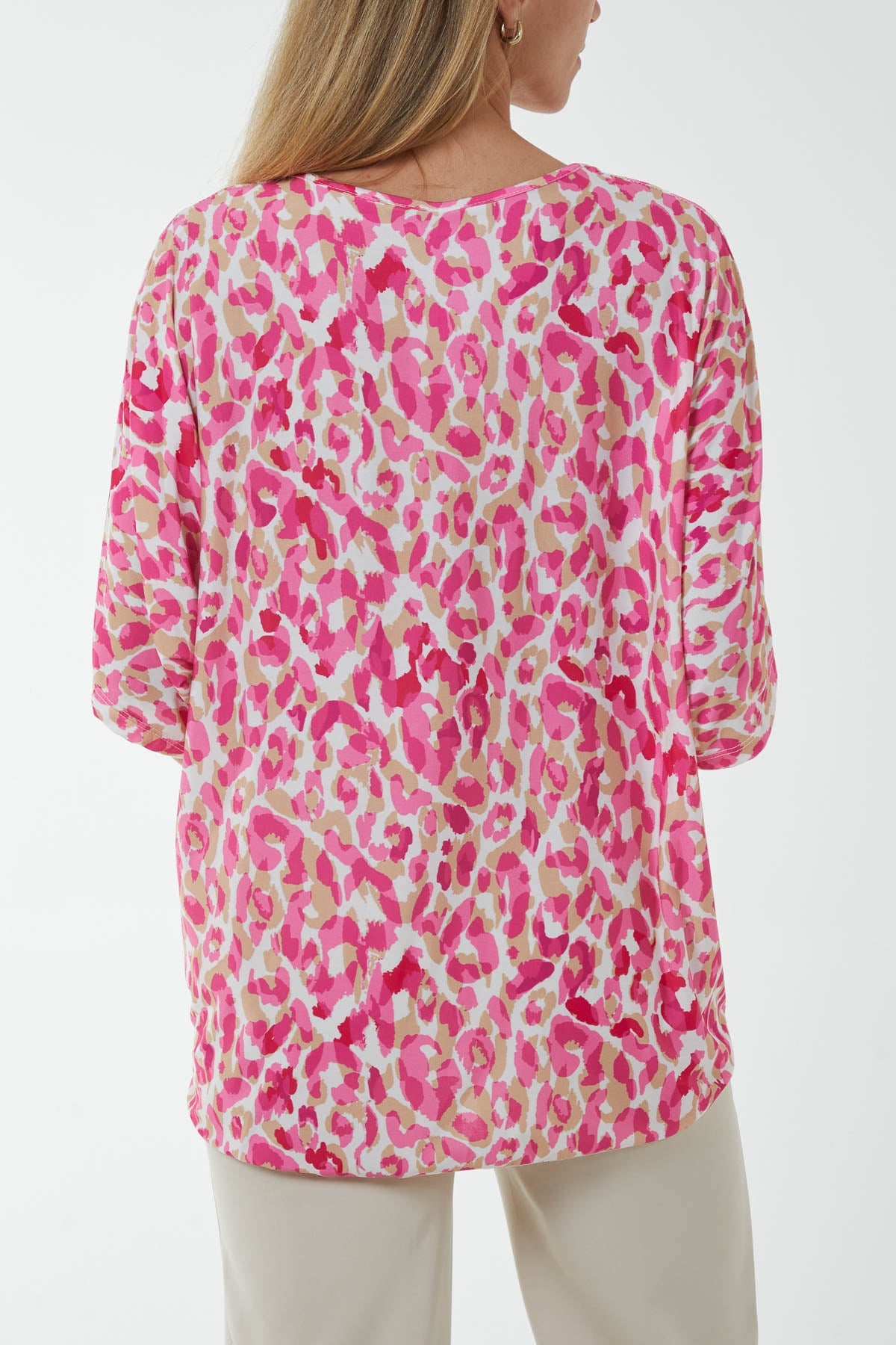 V-Neck Tied Front Leopard Print Top Tops WearAll