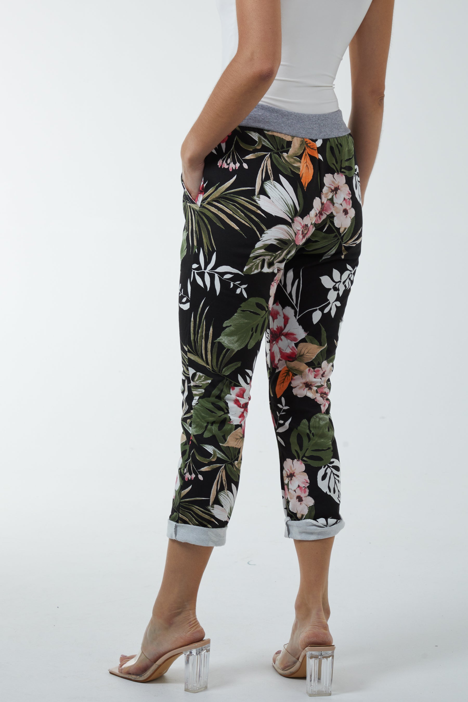 Contrast Waist Tropical Trousers Trousers WearAll