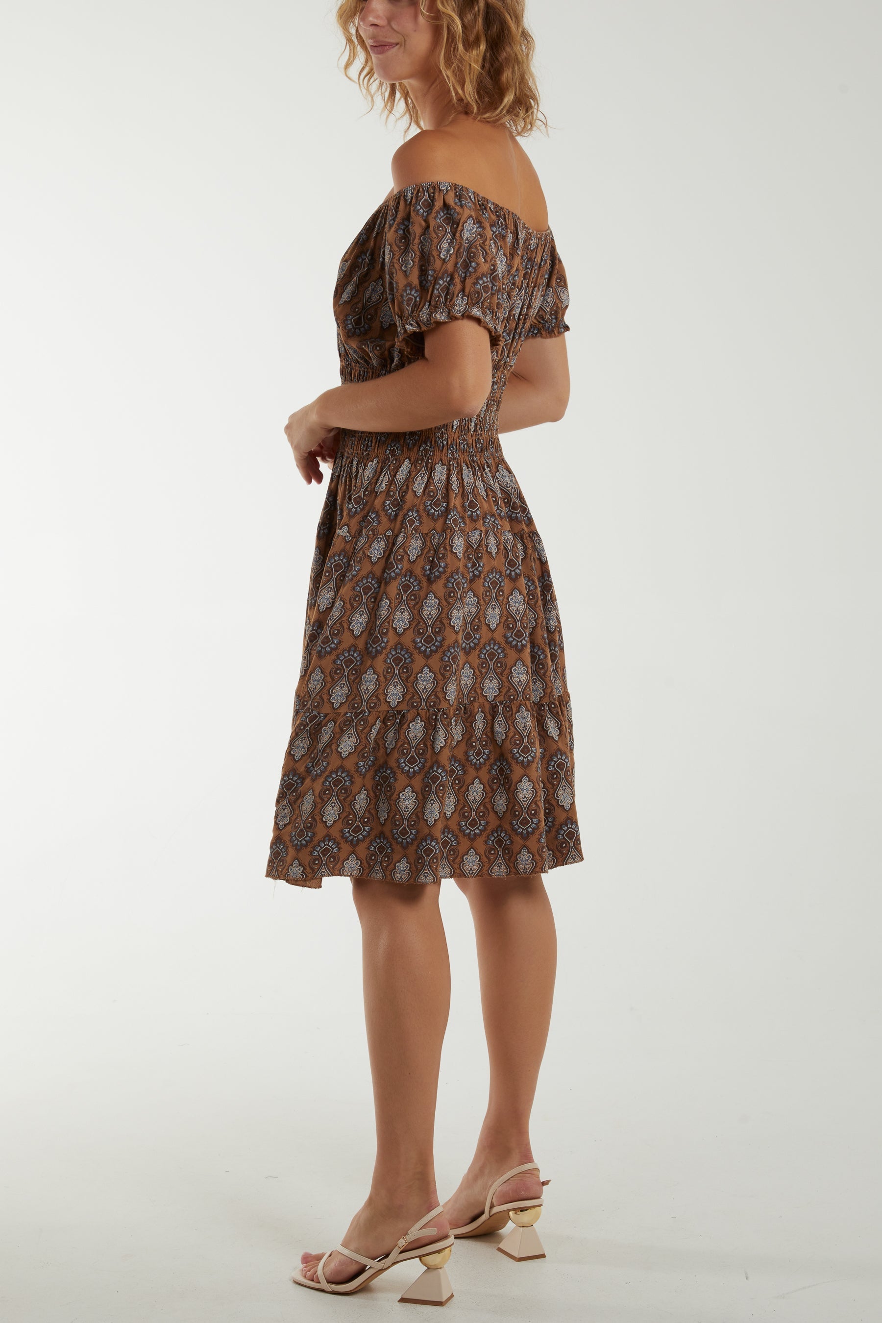 Bardot Moroccan Print Button Dress Dresses WearAll