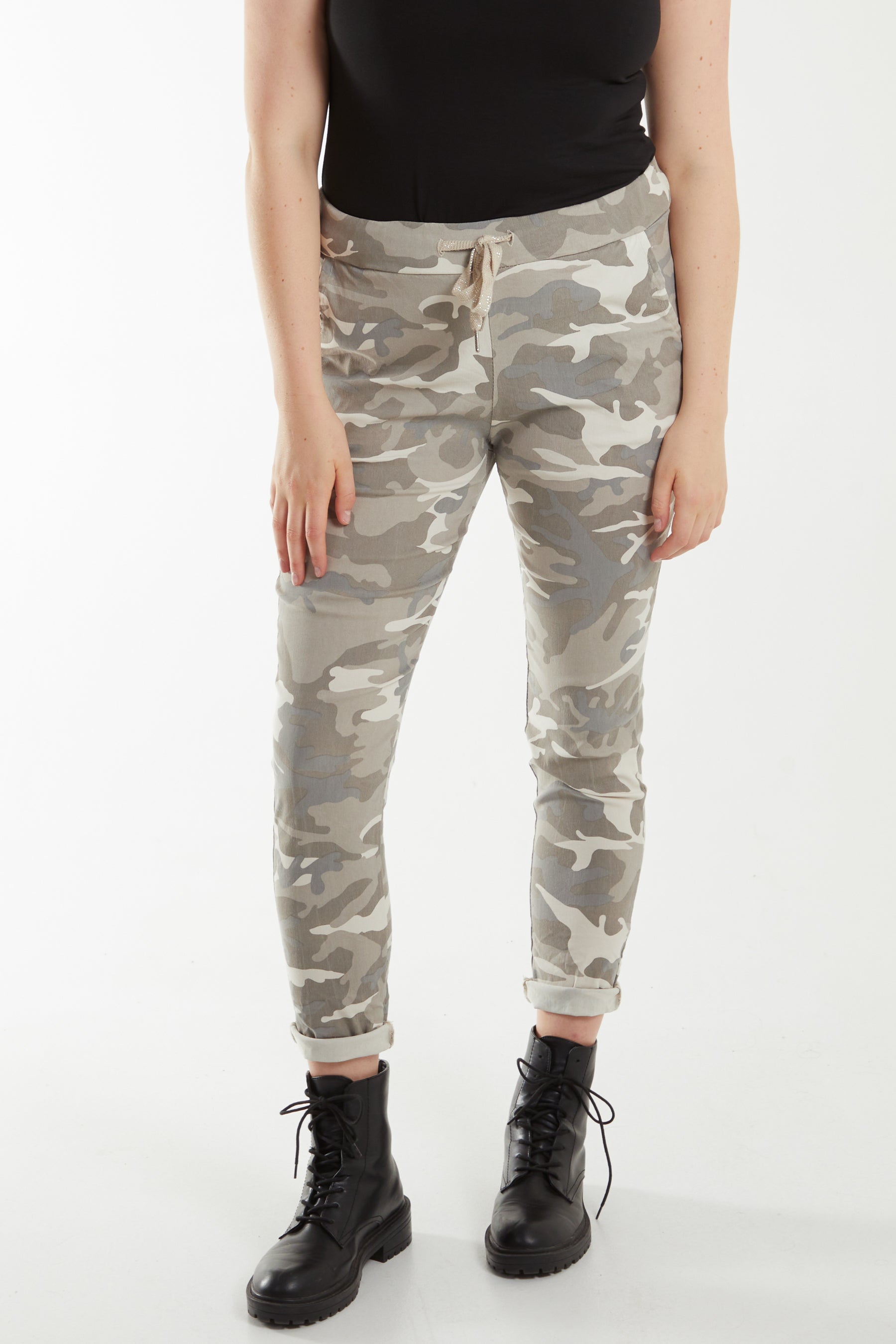Magic Super Stretch Camouflage Print Trousers TRS1 WearAll Stone One Size