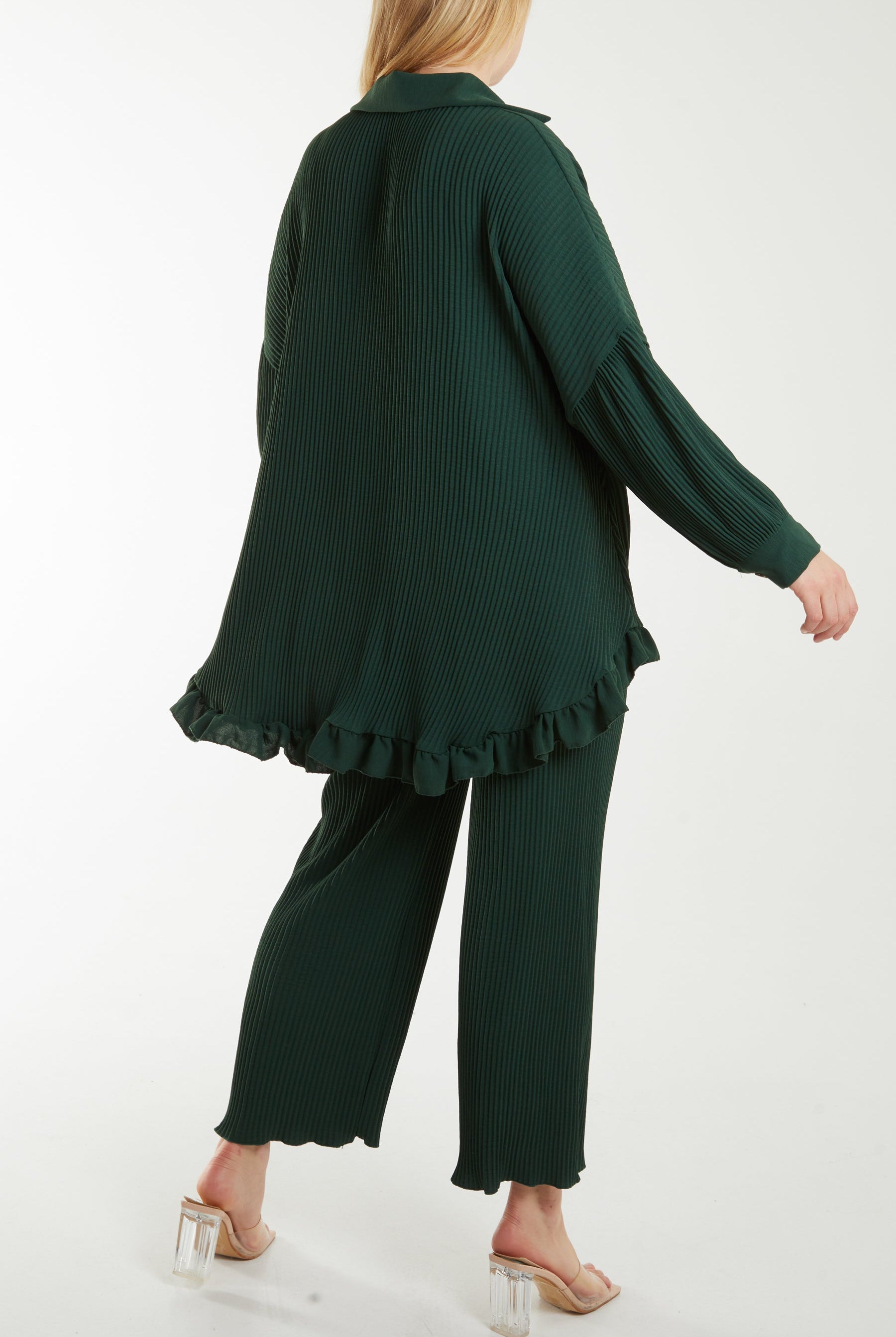 Plisse Shirt & Trouser Co-Ord Set Co-Ords WearAll