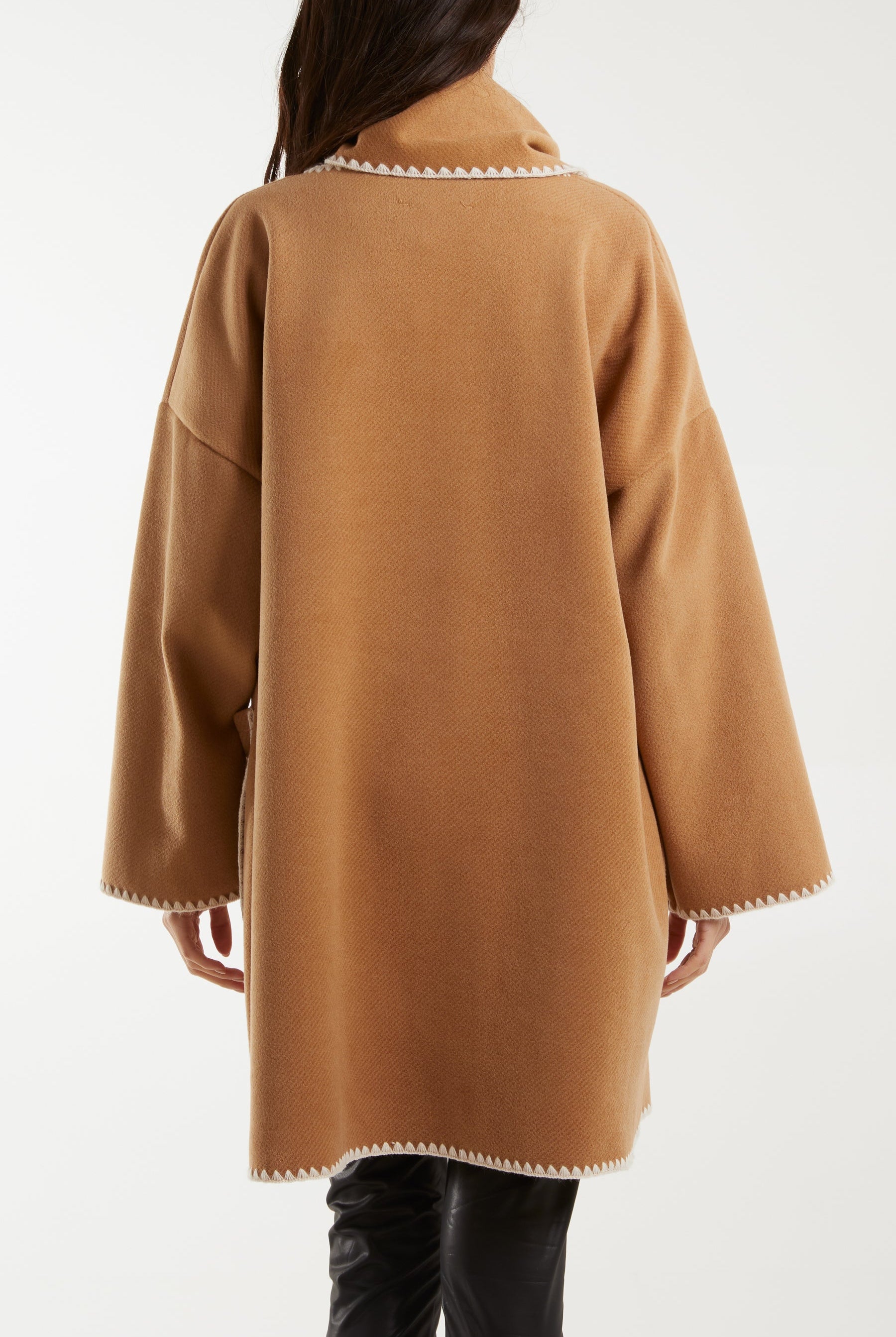 Stitched Hem Jacket with Matching Scarf Jackets WearAll