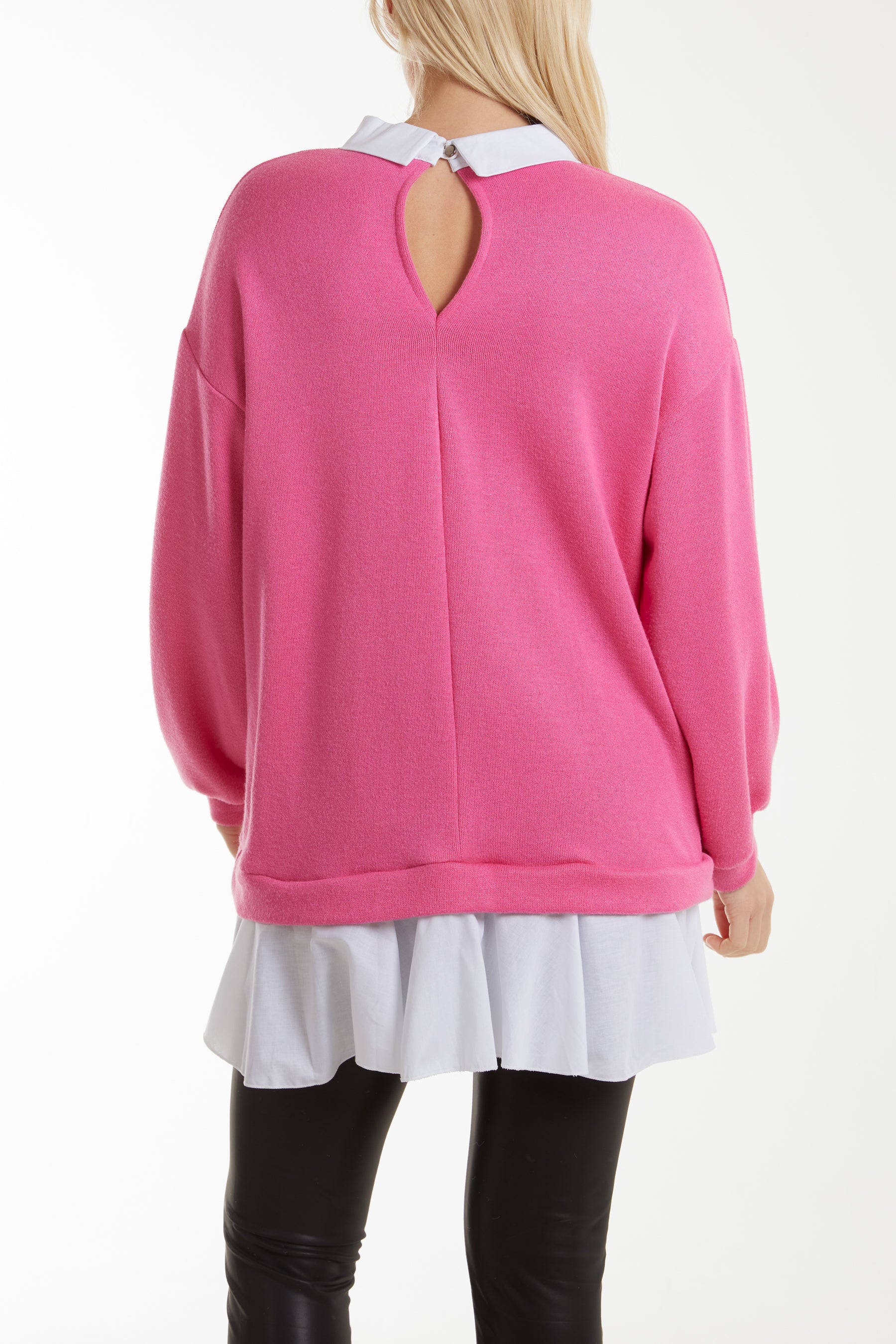 Two In One Knitted Collar Top Jumpers WearAll