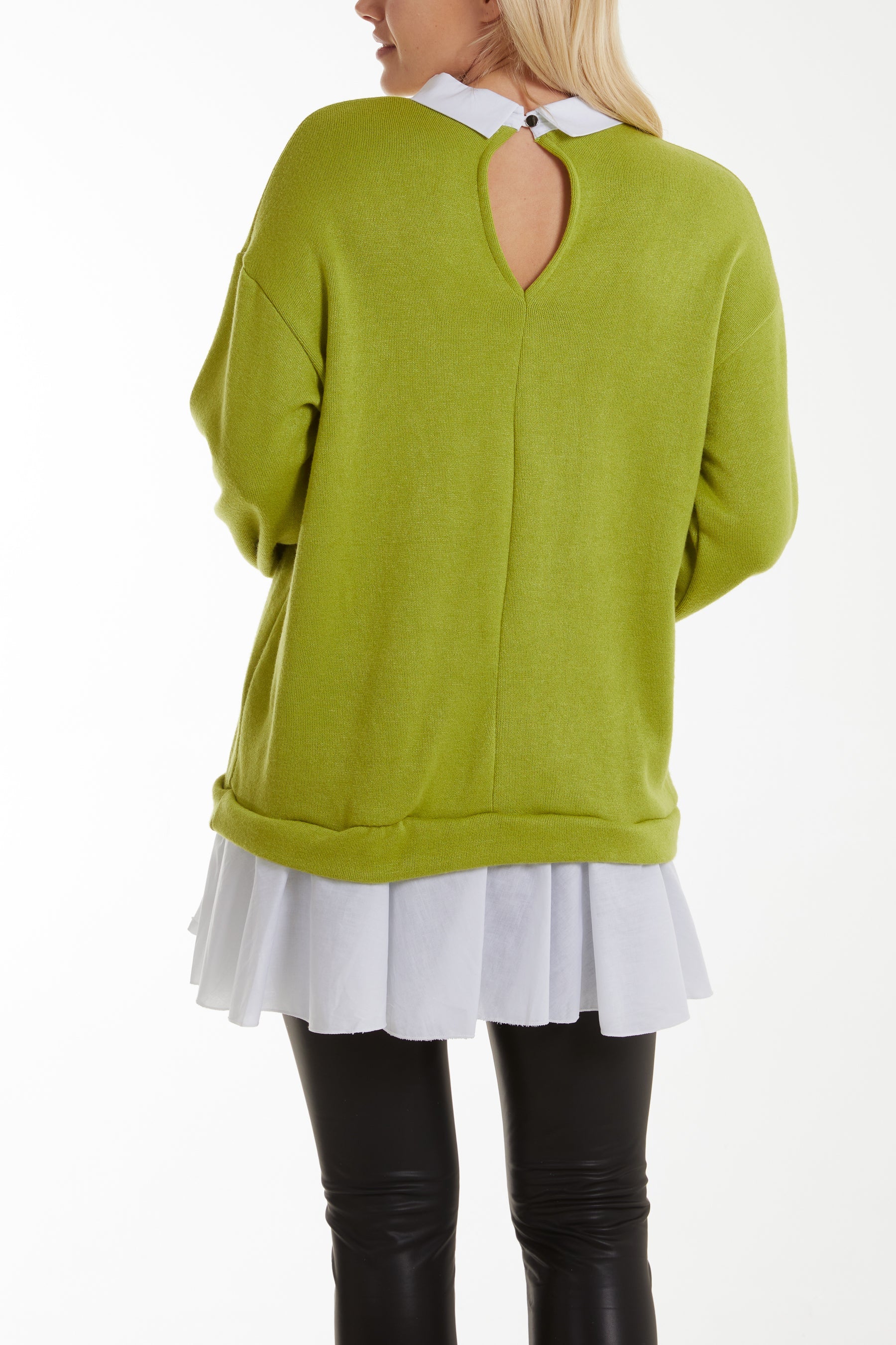 Two In One Knitted Collar Top Jumpers WearAll