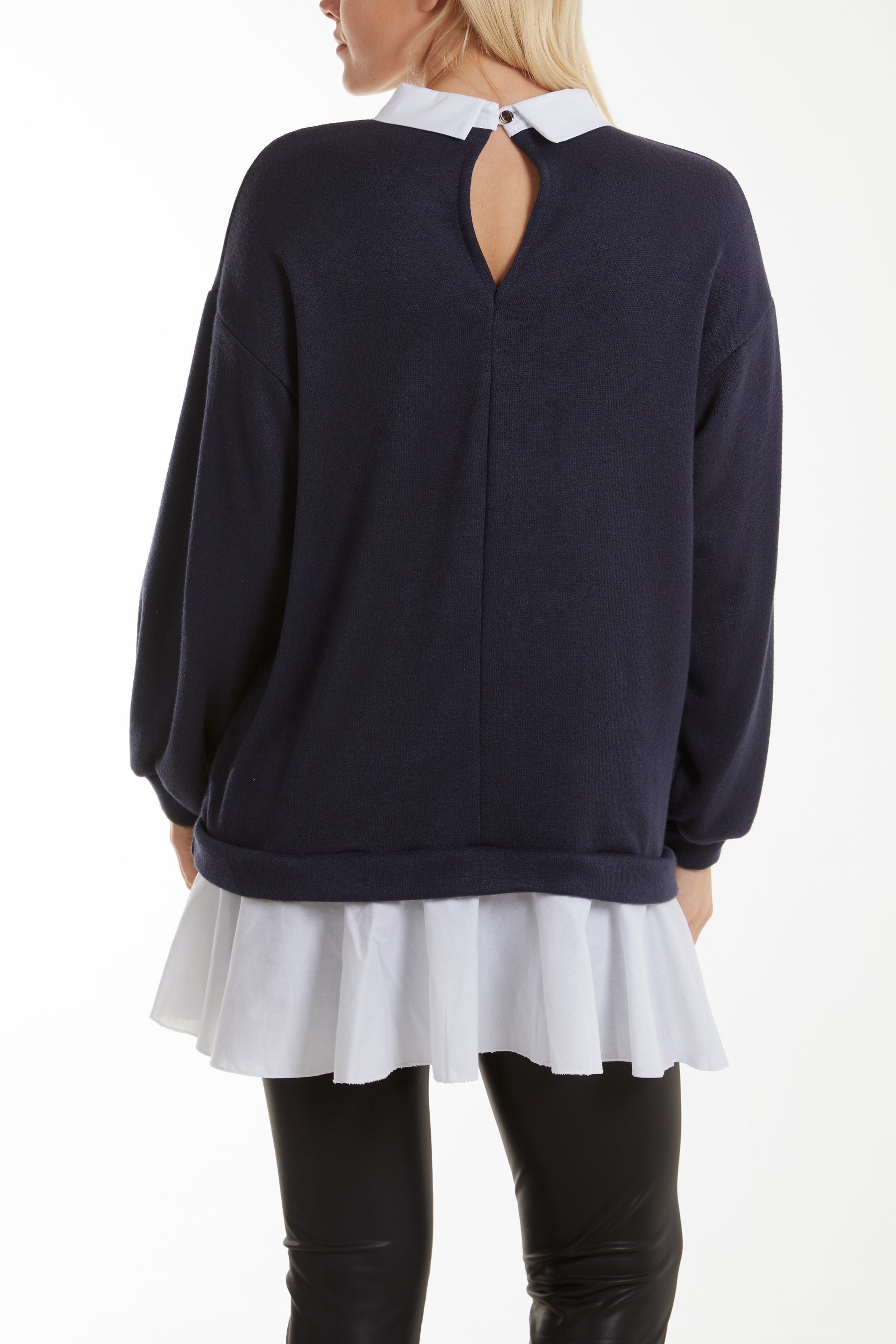 Two In One Knitted Collar Top Jumpers WearAll