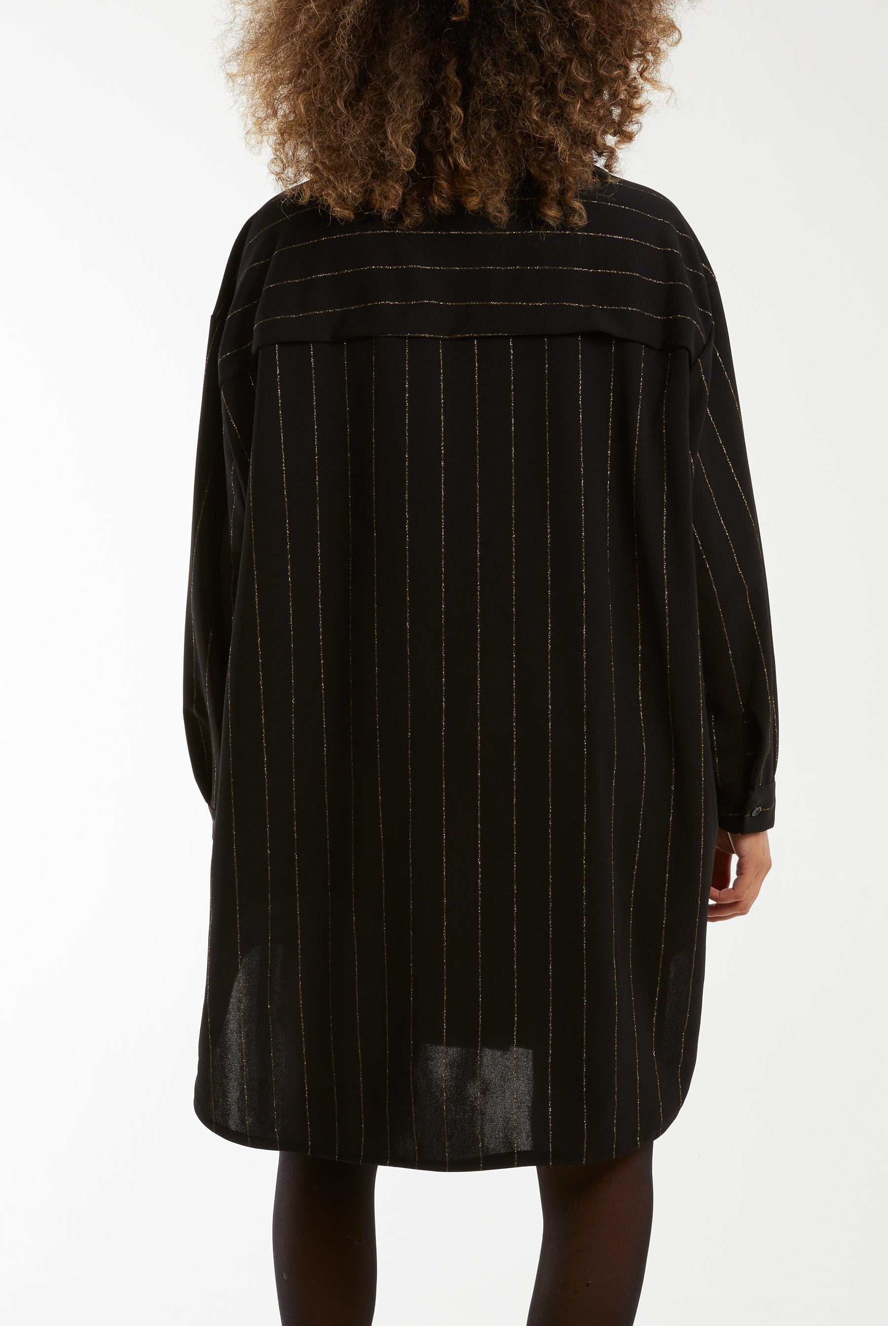 Glitter Stripes Oversized Shirt Shirts WearAll