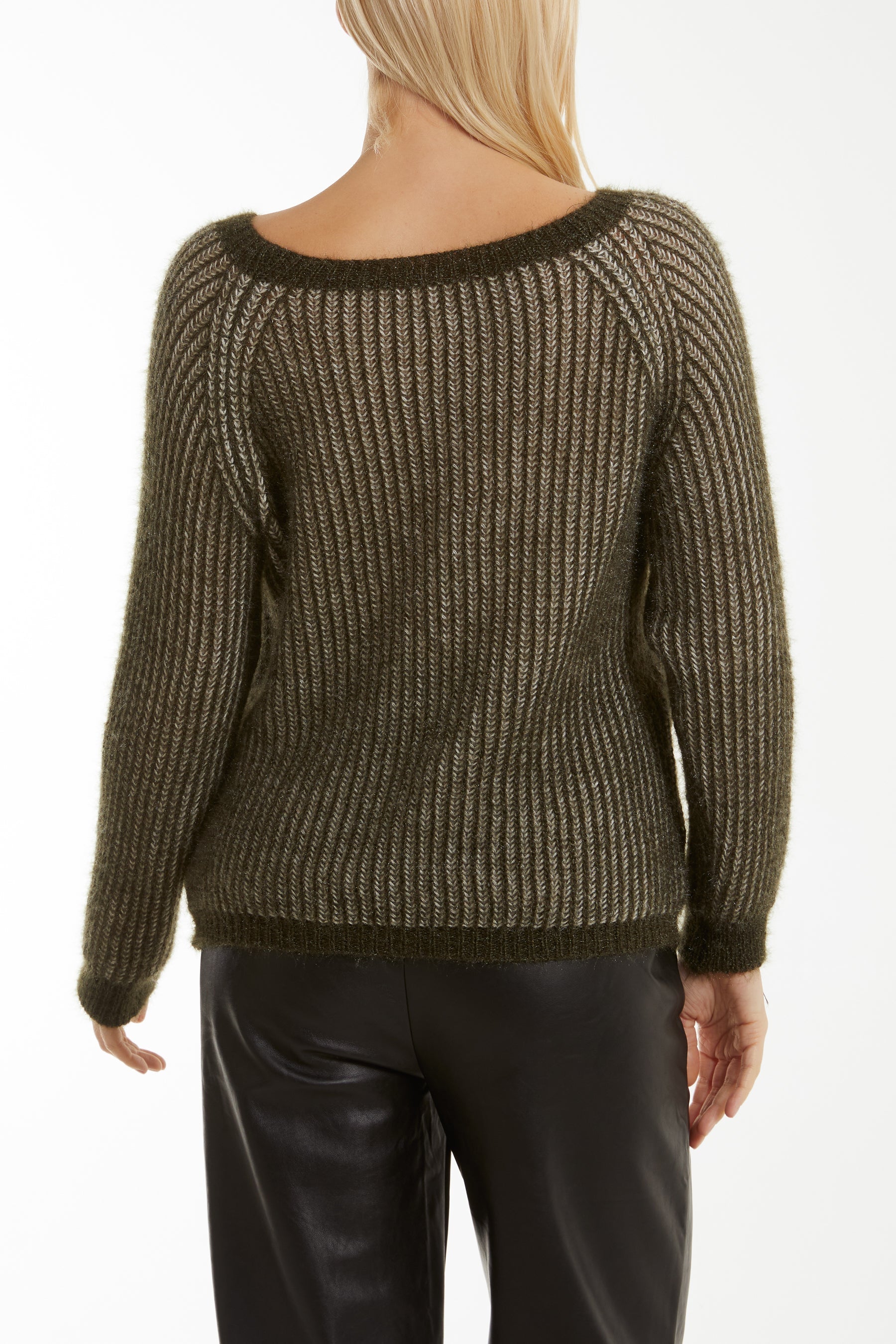 Soft Touch Two Tone Ribbed Jumper Jumpers WearAll