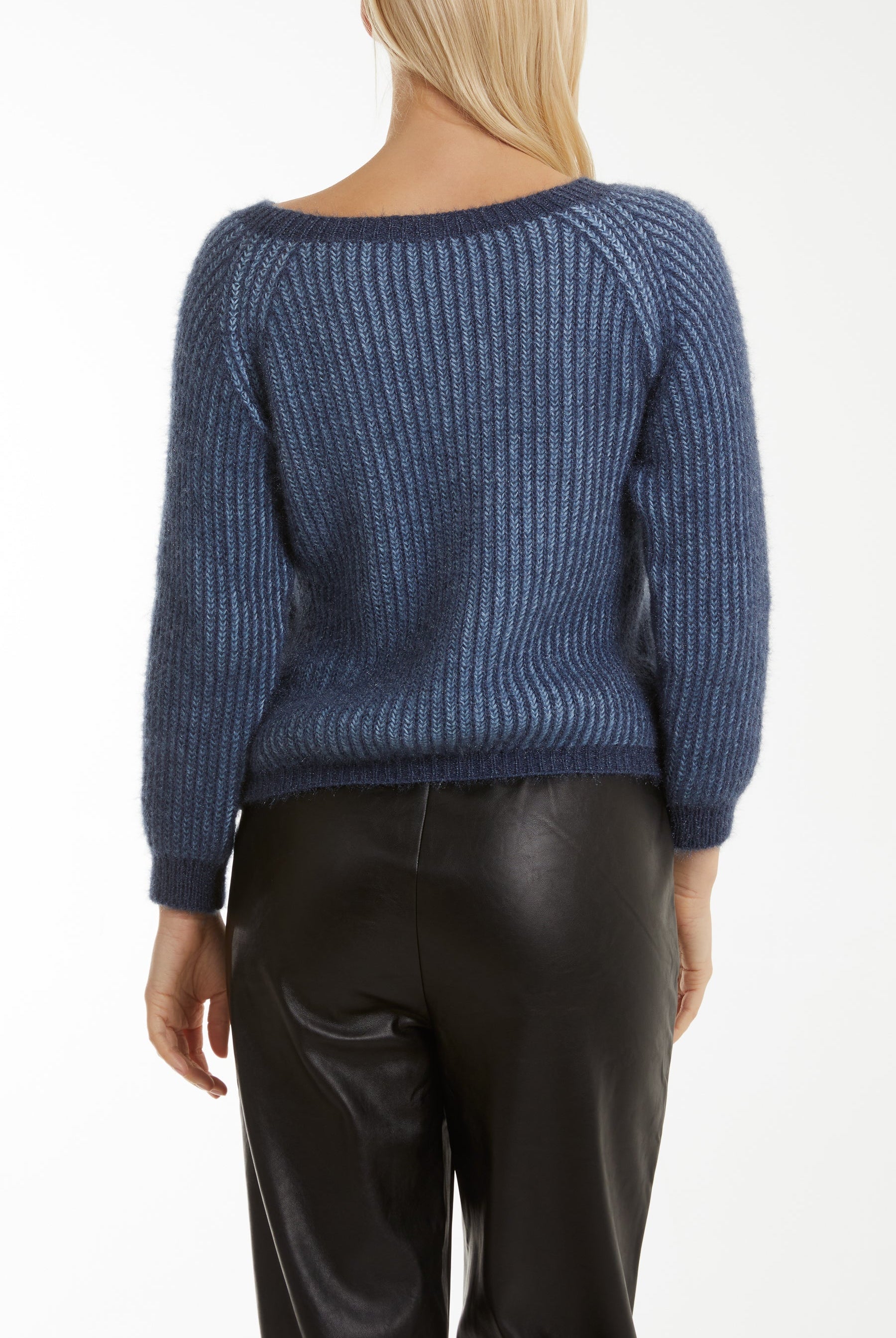 Soft Touch Two Tone Ribbed Jumper Jumpers WearAll