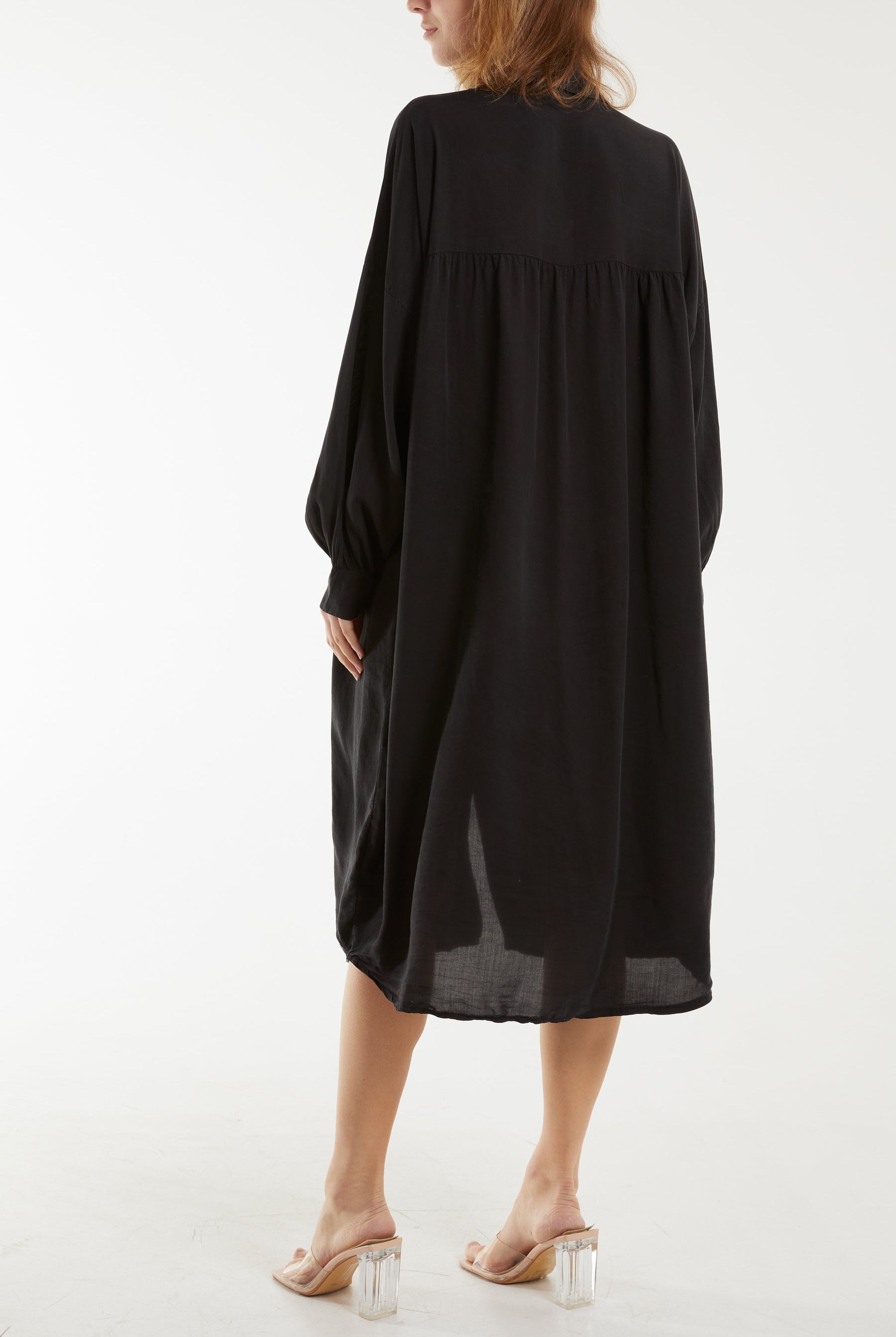 Long Sleeve Pockets Shirt Dress Dresses WearAll