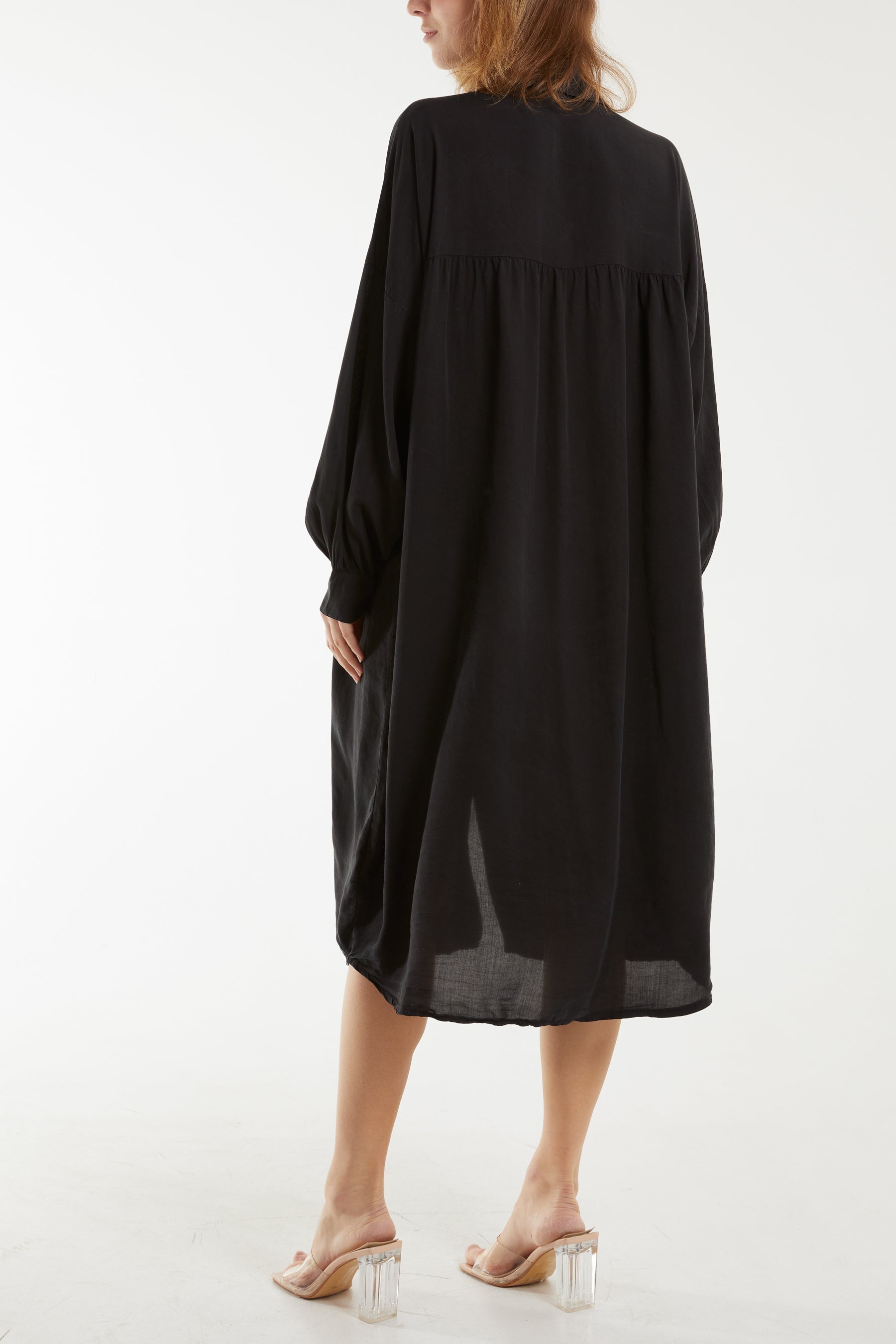 Long Sleeve Pockets Shirt Dress Dresses WearAll