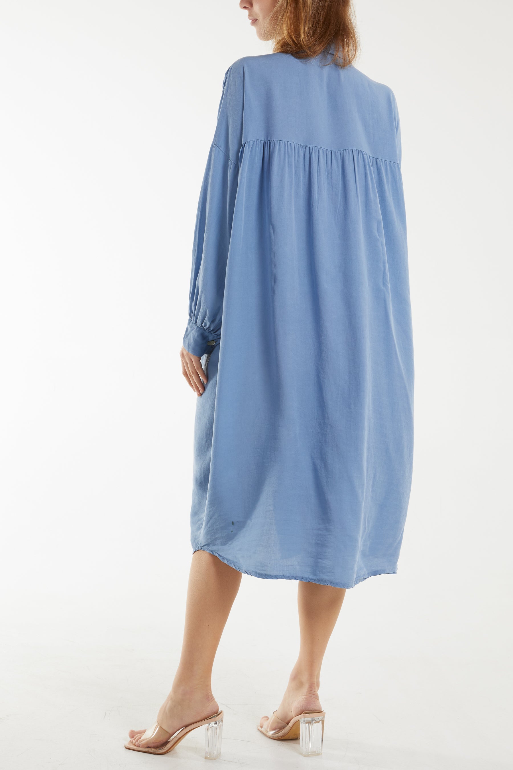 Long Sleeve Pockets Shirt Dress Dresses WearAll