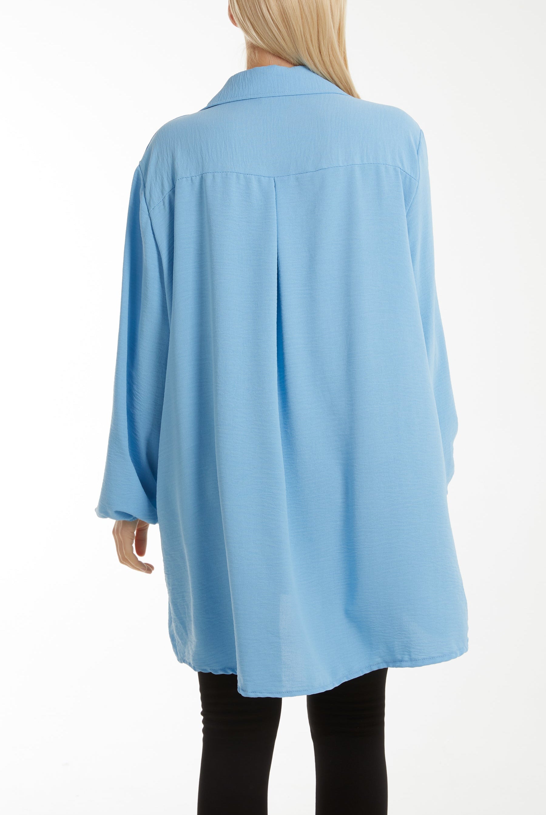 Front Flaps Long Sleeve Oversized Shirt Shirts WearAll