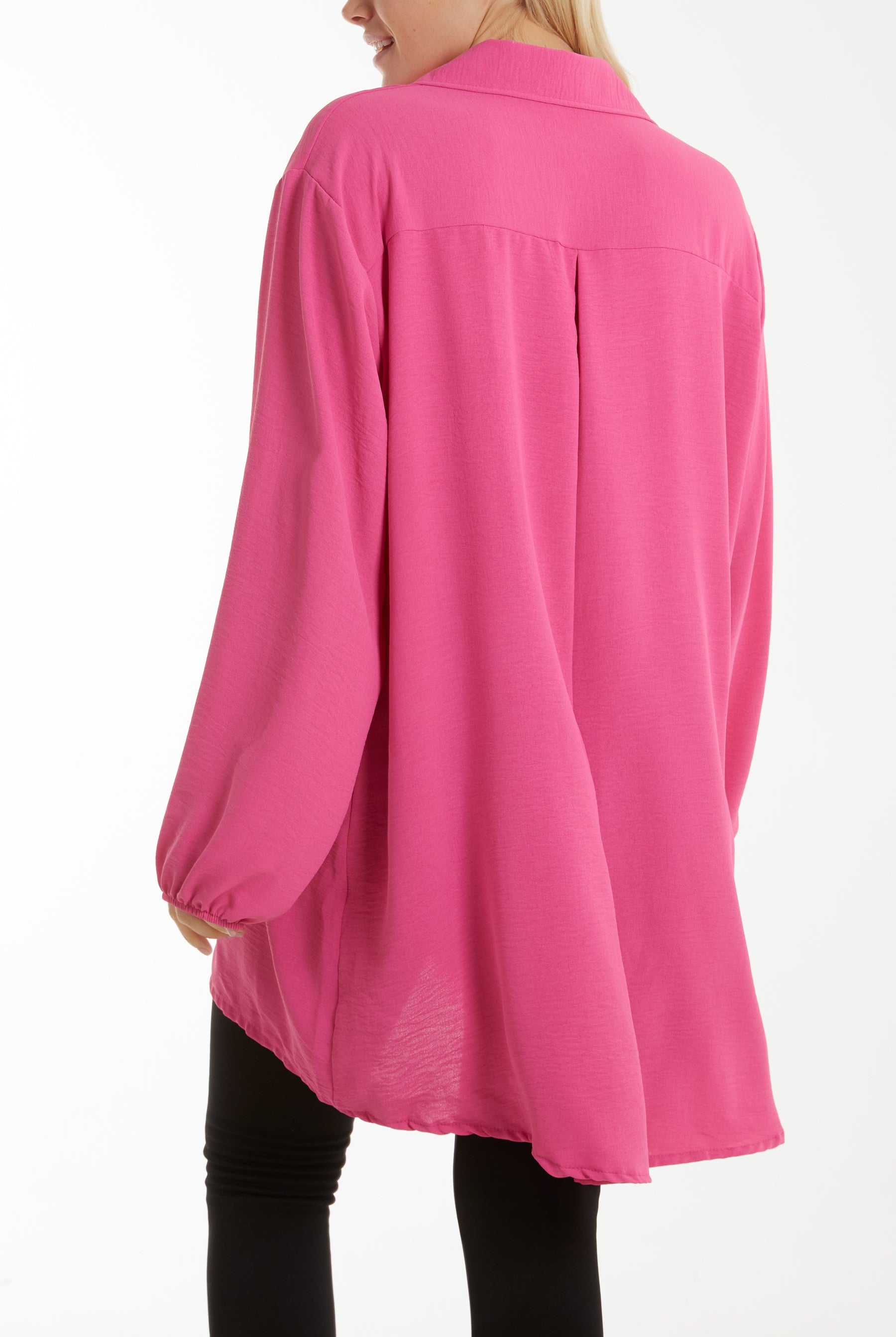 Front Flaps Long Sleeve Oversized Shirt Shirts WearAll