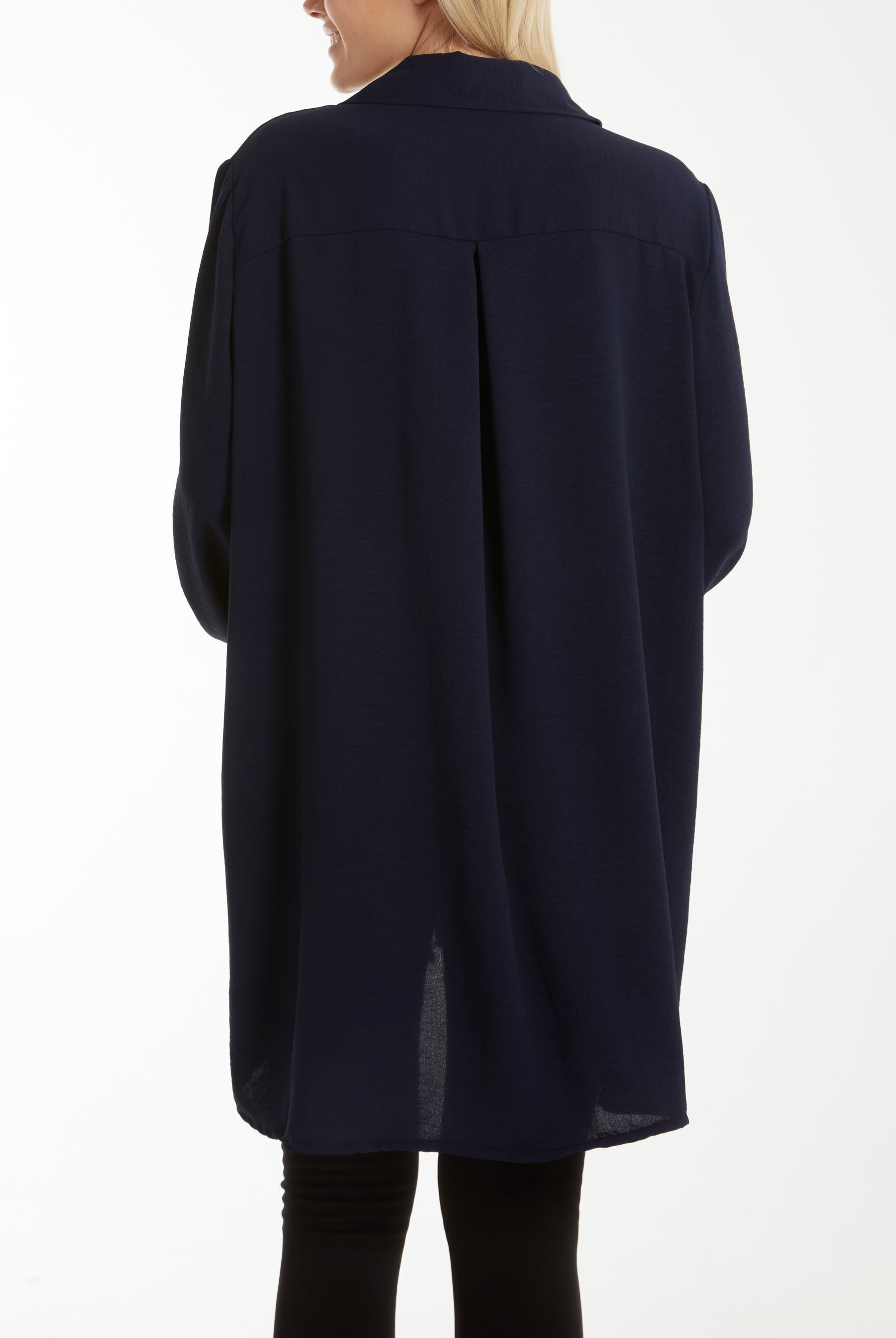 Front Flaps Long Sleeve Oversized Shirt Shirts WearAll