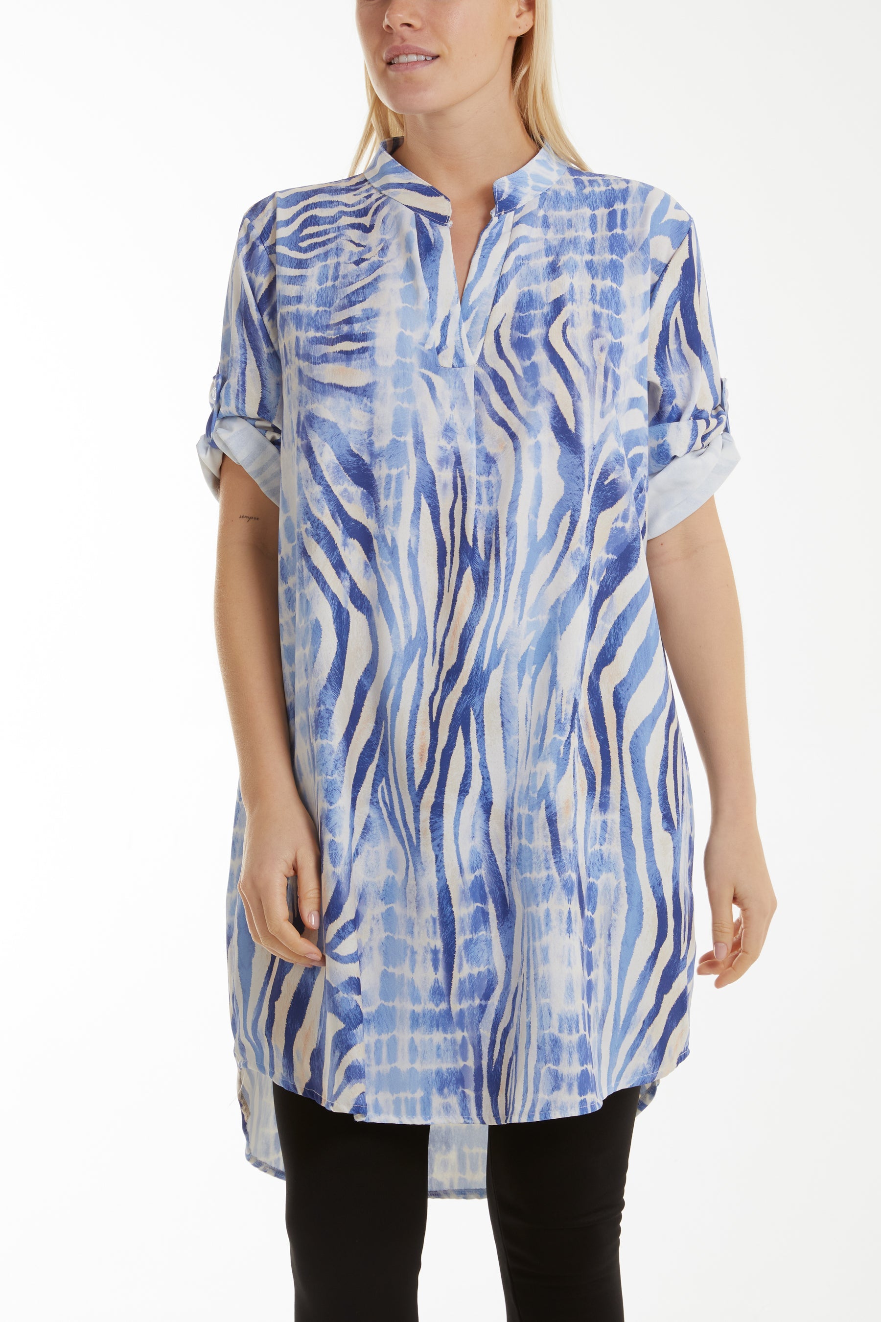 Mixed Animal Print Mini Dress/Shirt Dresses WearAll Denim One Size