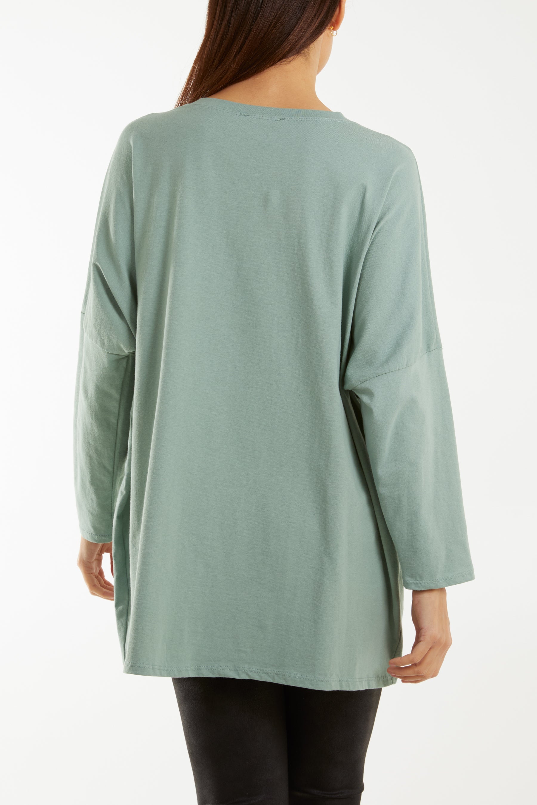 "Love" Rainbow Sequin Long Sleeve Top T-shirts WearAll