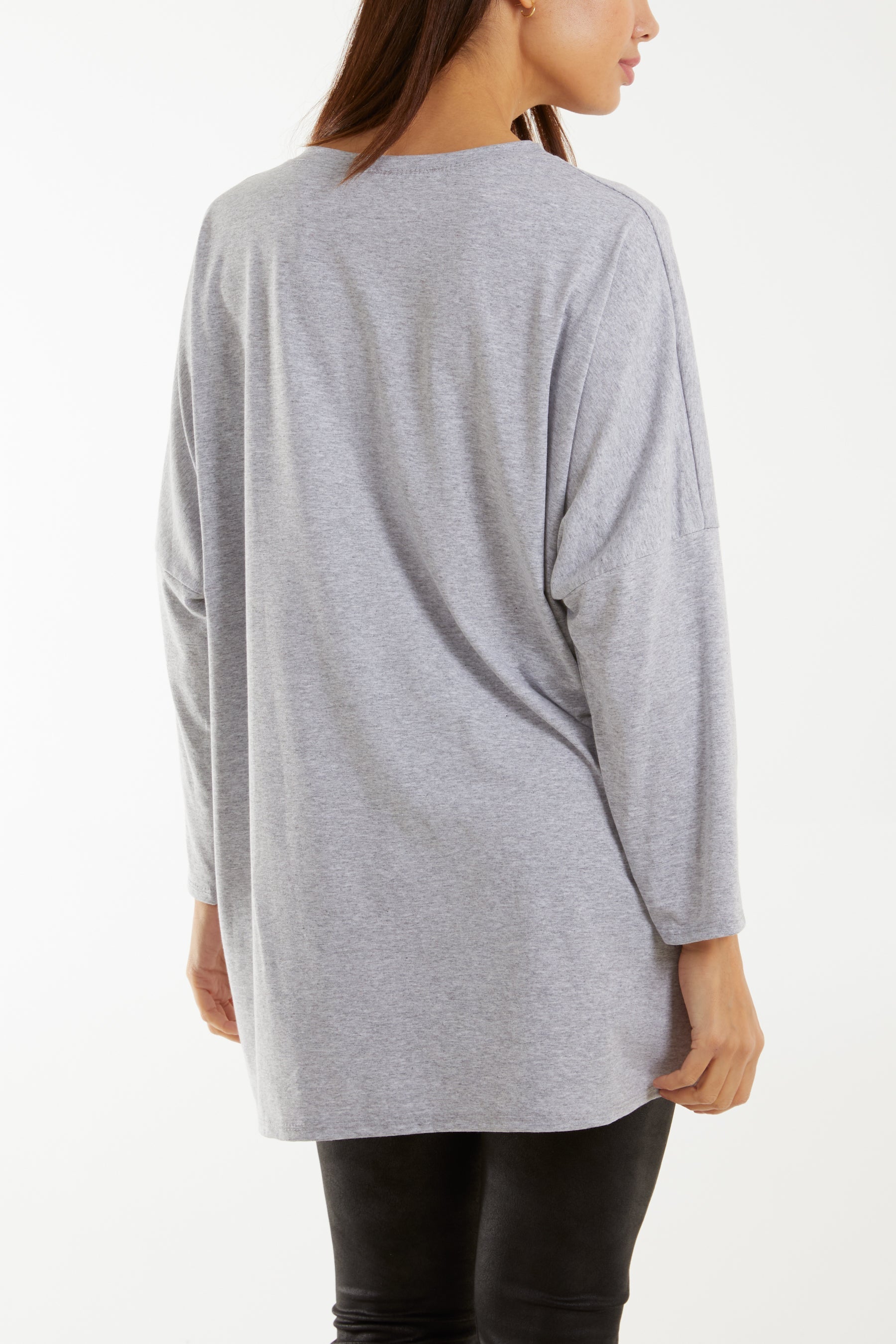 "Love" Rainbow Sequin Long Sleeve Top T-shirts WearAll