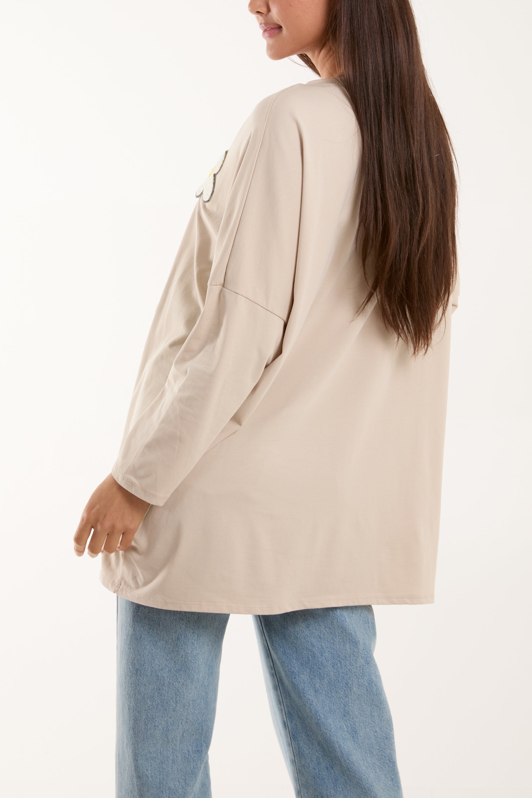 Multicolour Fluffy Daisy Long Sleeve Top T-shirts WearAll