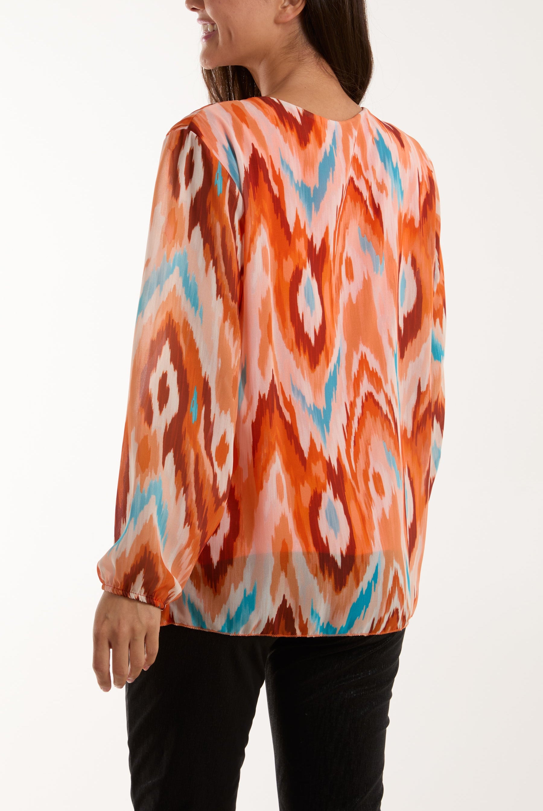 Blurred Zig Zag Pleated Blouse Blouses WearAll
