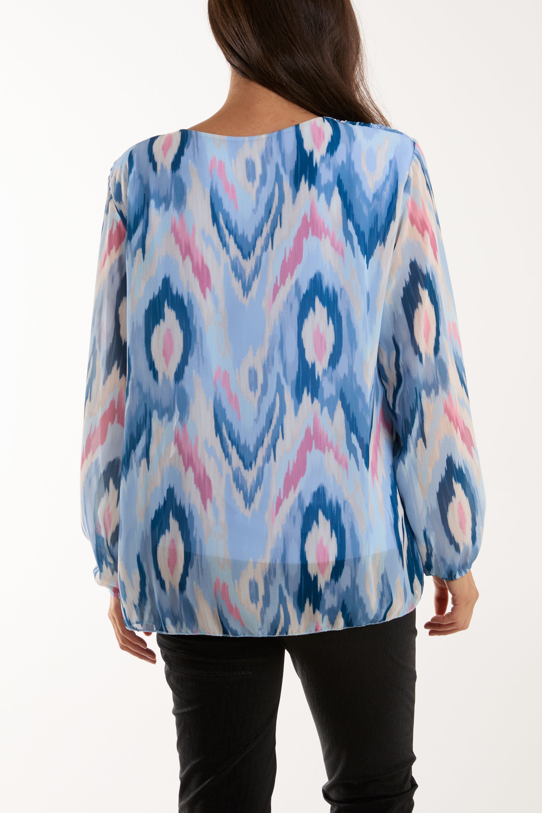 Blurred Zig Zag Pleated Blouse Blouses WearAll