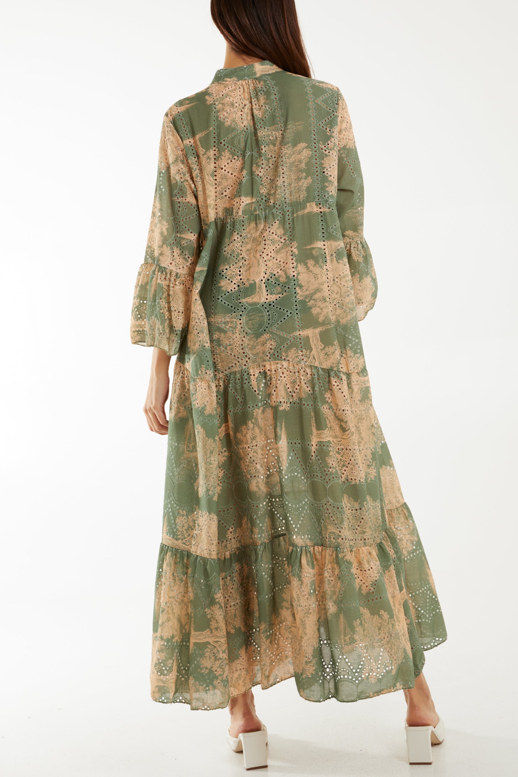 Broderie Anglaise Trees Tiered Maxi Dress Dresses WearAll