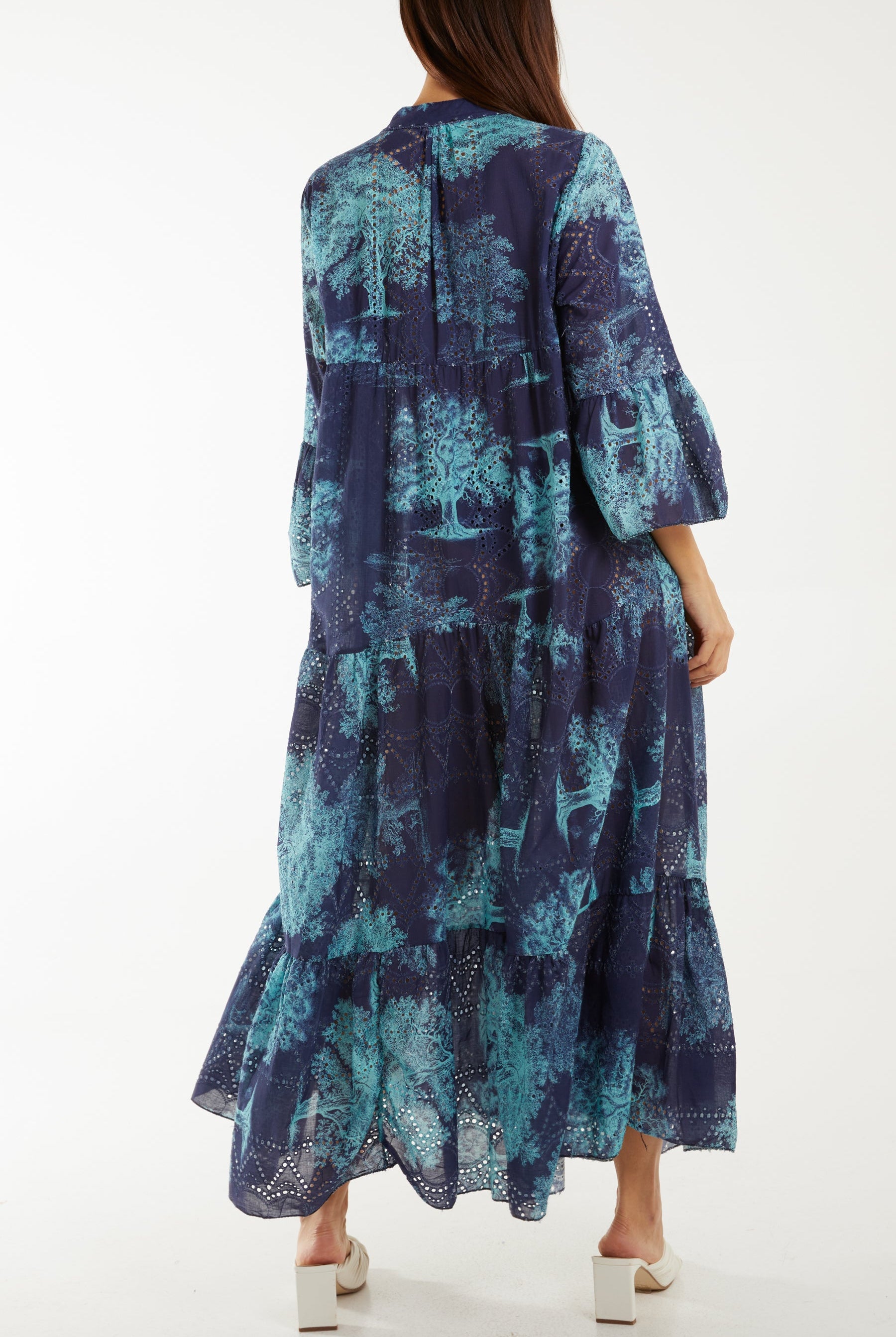 Broderie Anglaise Trees Tiered Maxi Dress Dresses WearAll