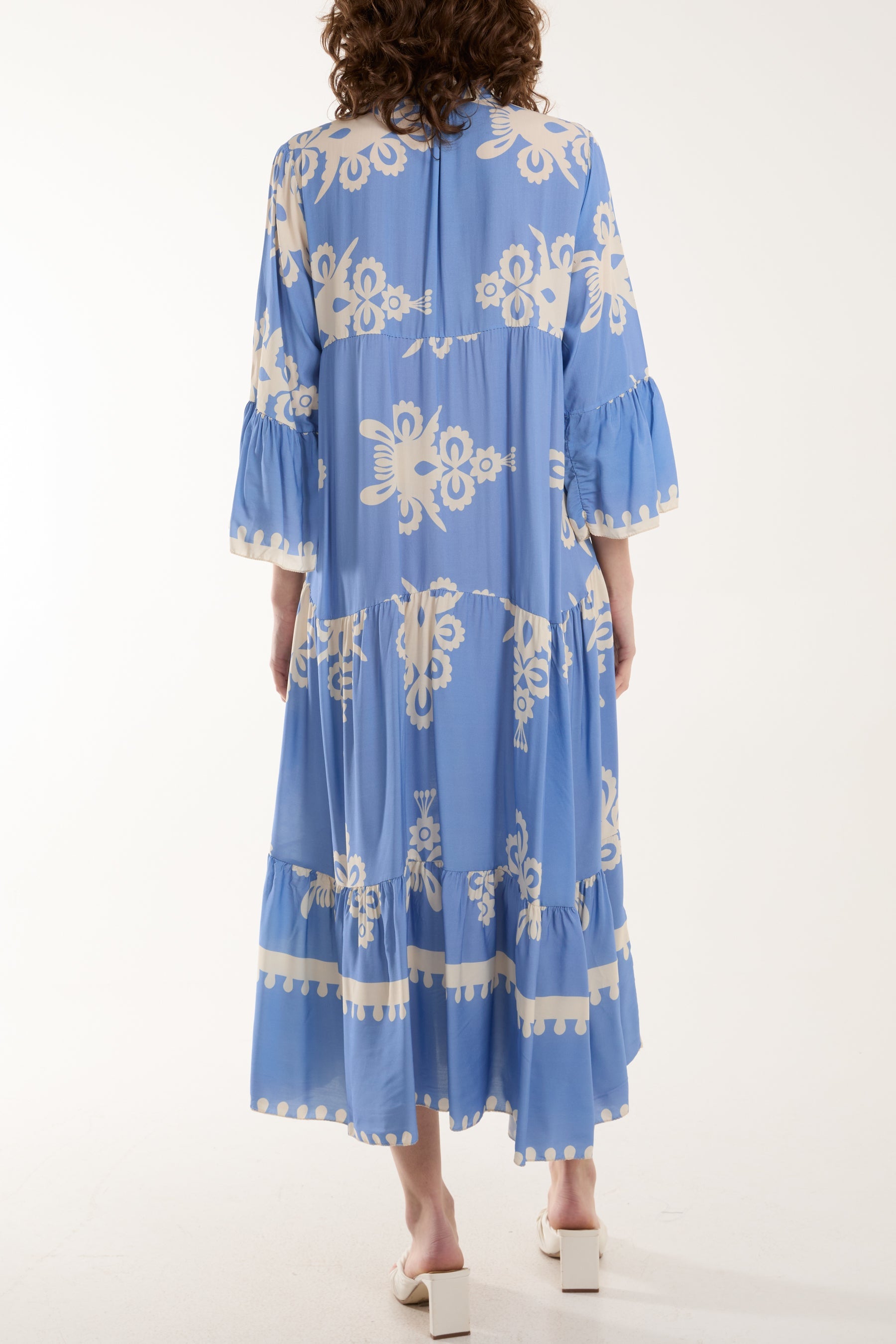 Printed Tiered Maxi Dress Dresses WearAll