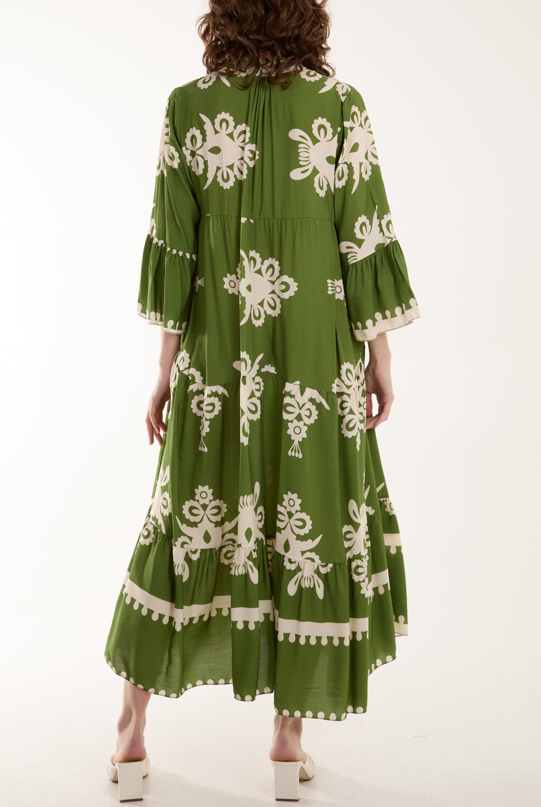 Printed Tiered Maxi Dress Dresses WearAll