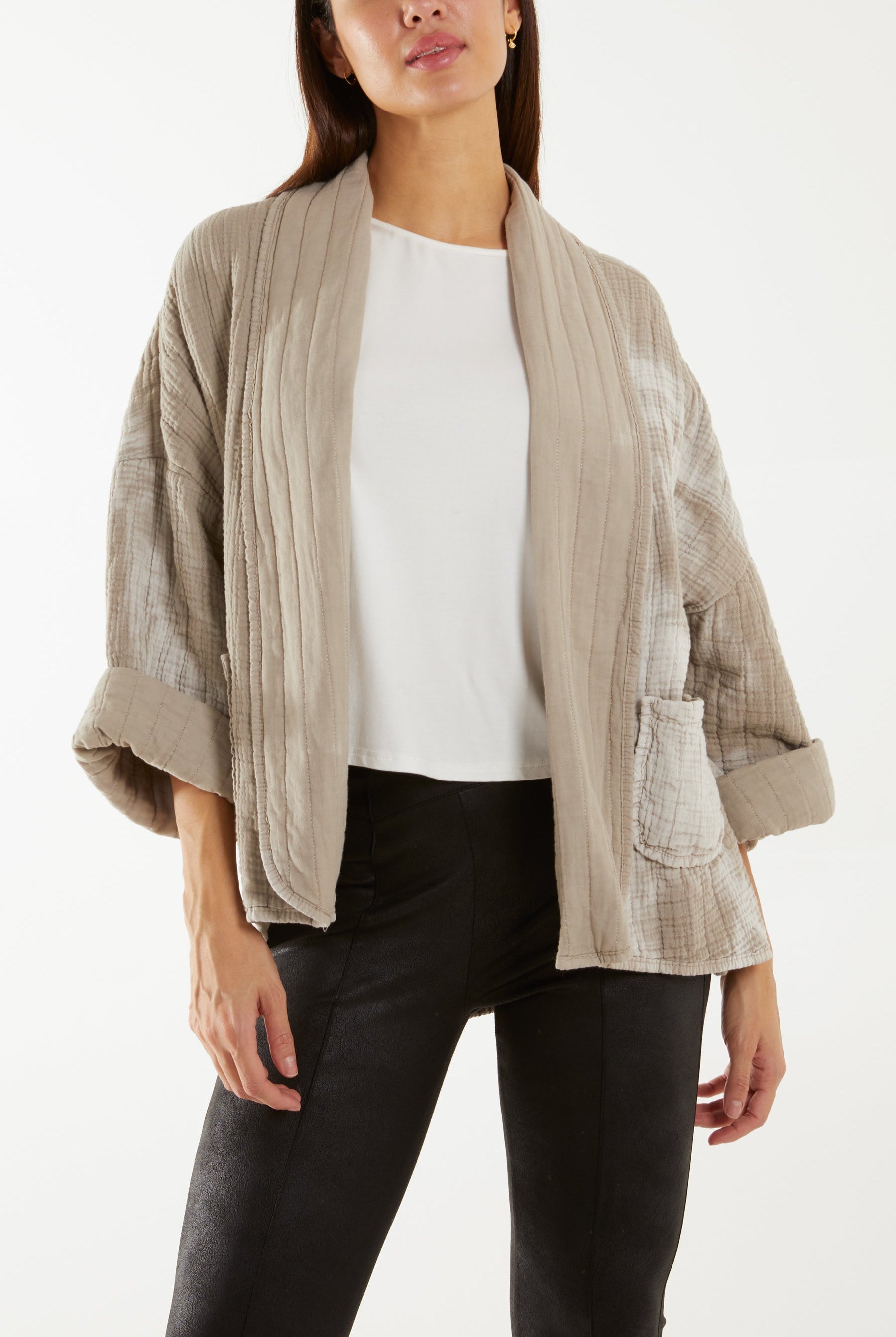 Tie Dye Cheese Cloth Kimono Jacket Jackets WearAll Stone One Size