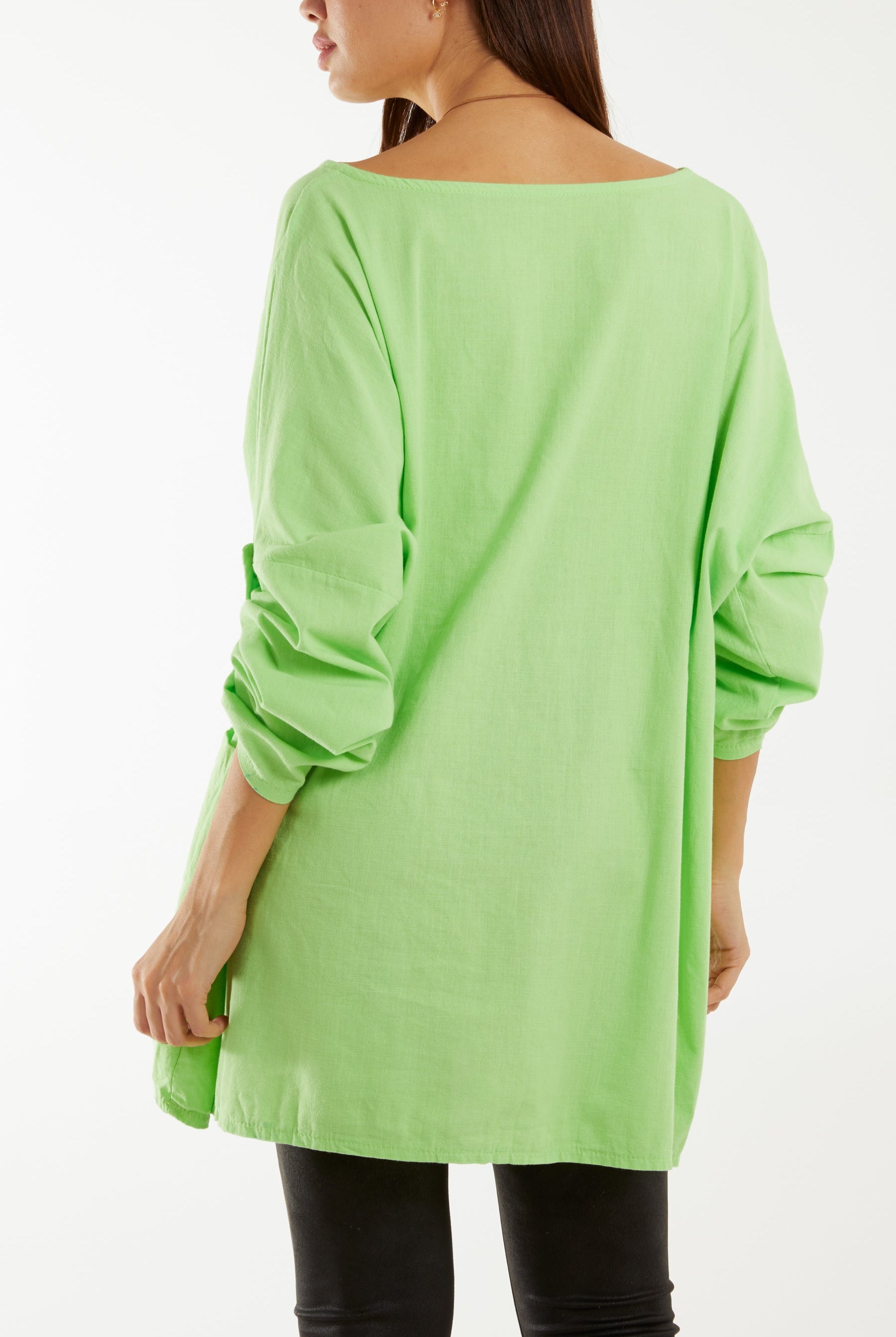 Necklace Relaxed Fit Blouse with Pockets Tops WearAll