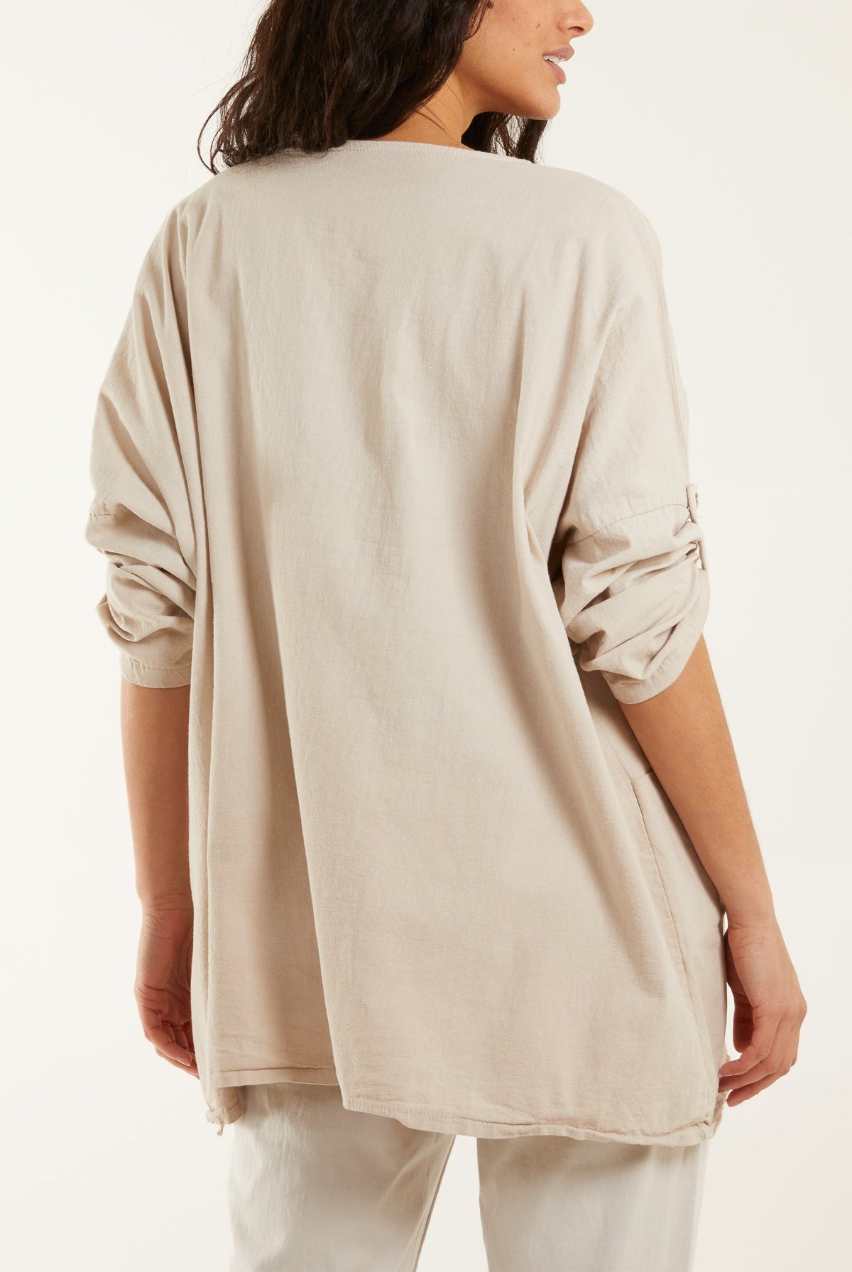 Necklace Relaxed Fit Blouse with Pockets Tops WearAll