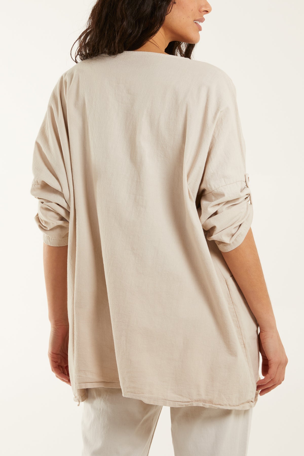 Necklace Relaxed Fit Blouse with Pockets Tops WearAll