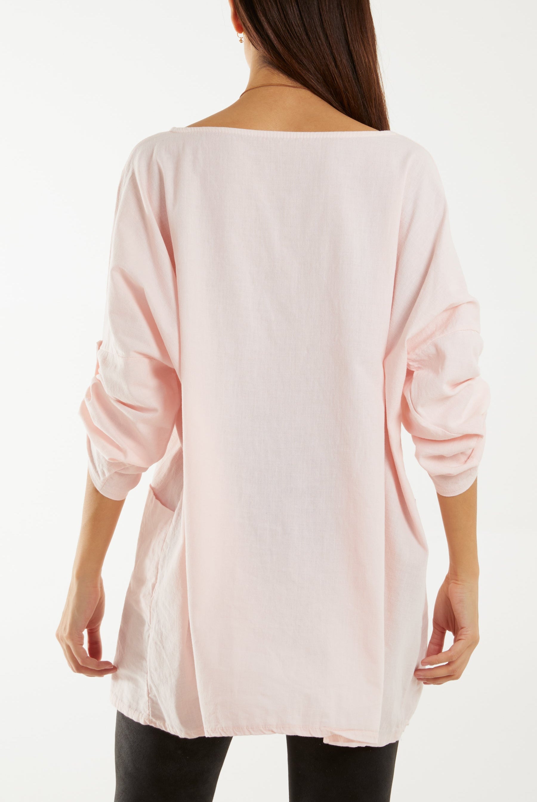 Necklace Relaxed Fit Blouse with Pockets Tops WearAll