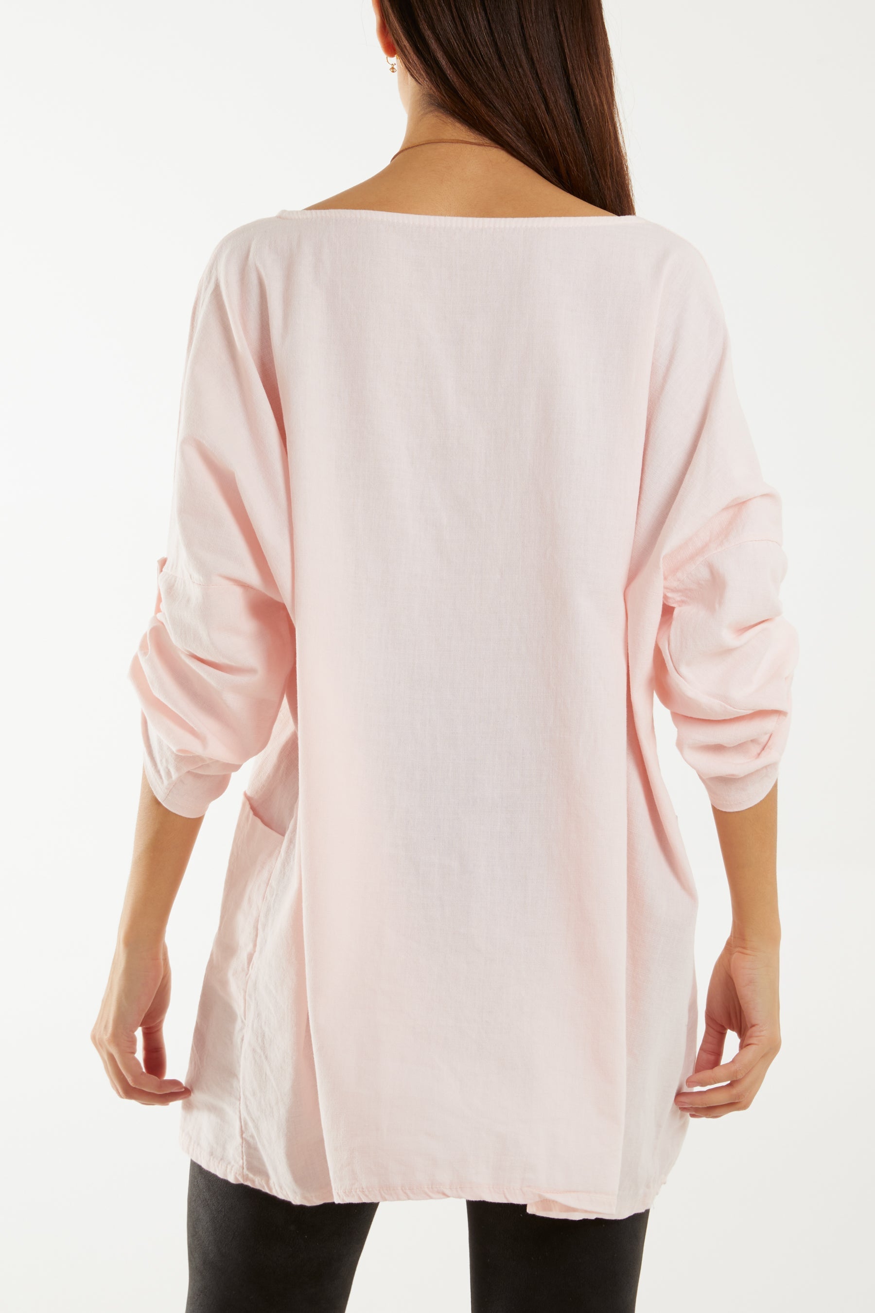 Necklace Relaxed Fit Blouse with Pockets Tops WearAll