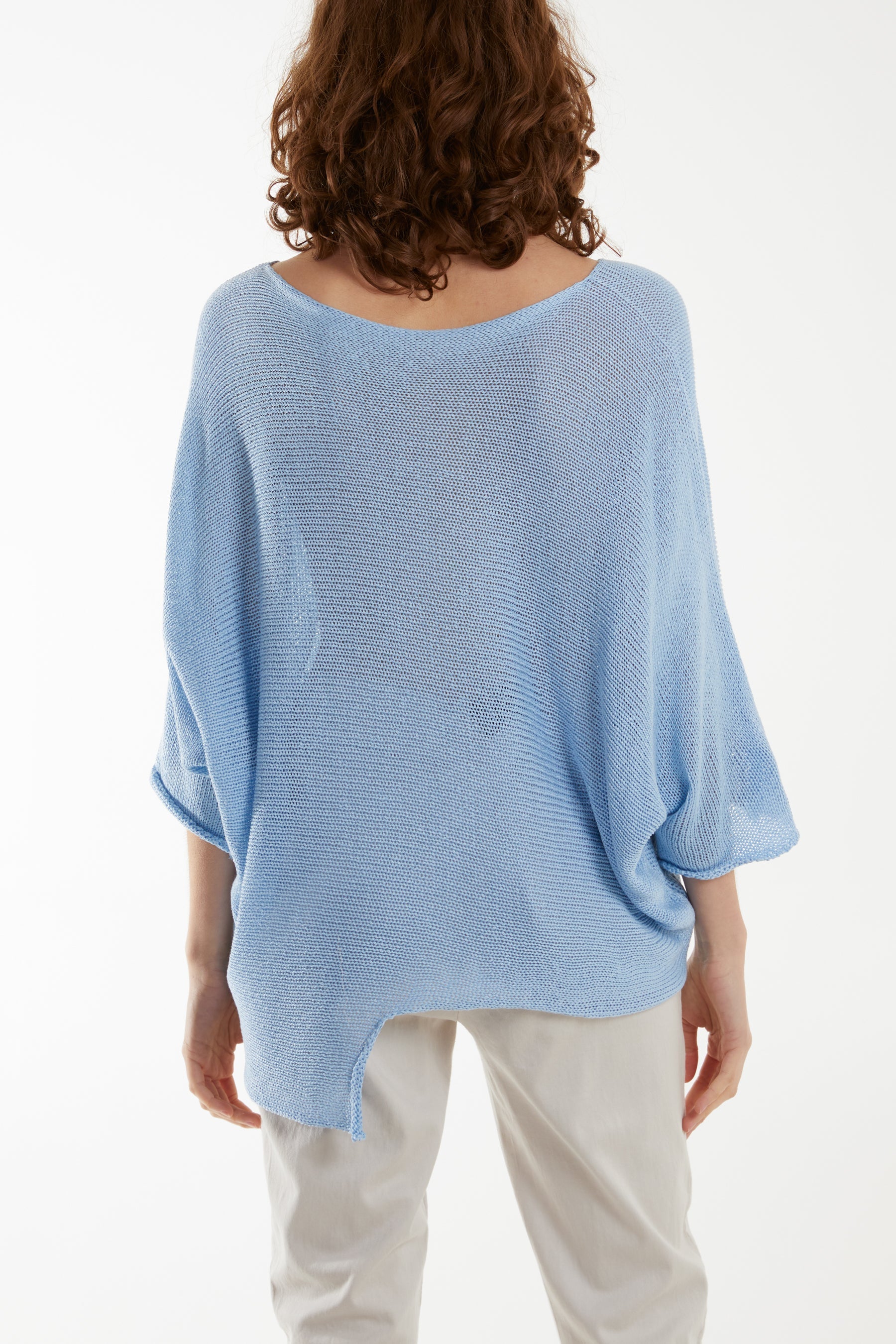 Cotton Crochet Asymmetric Hem Jumper Jumpers WearAll