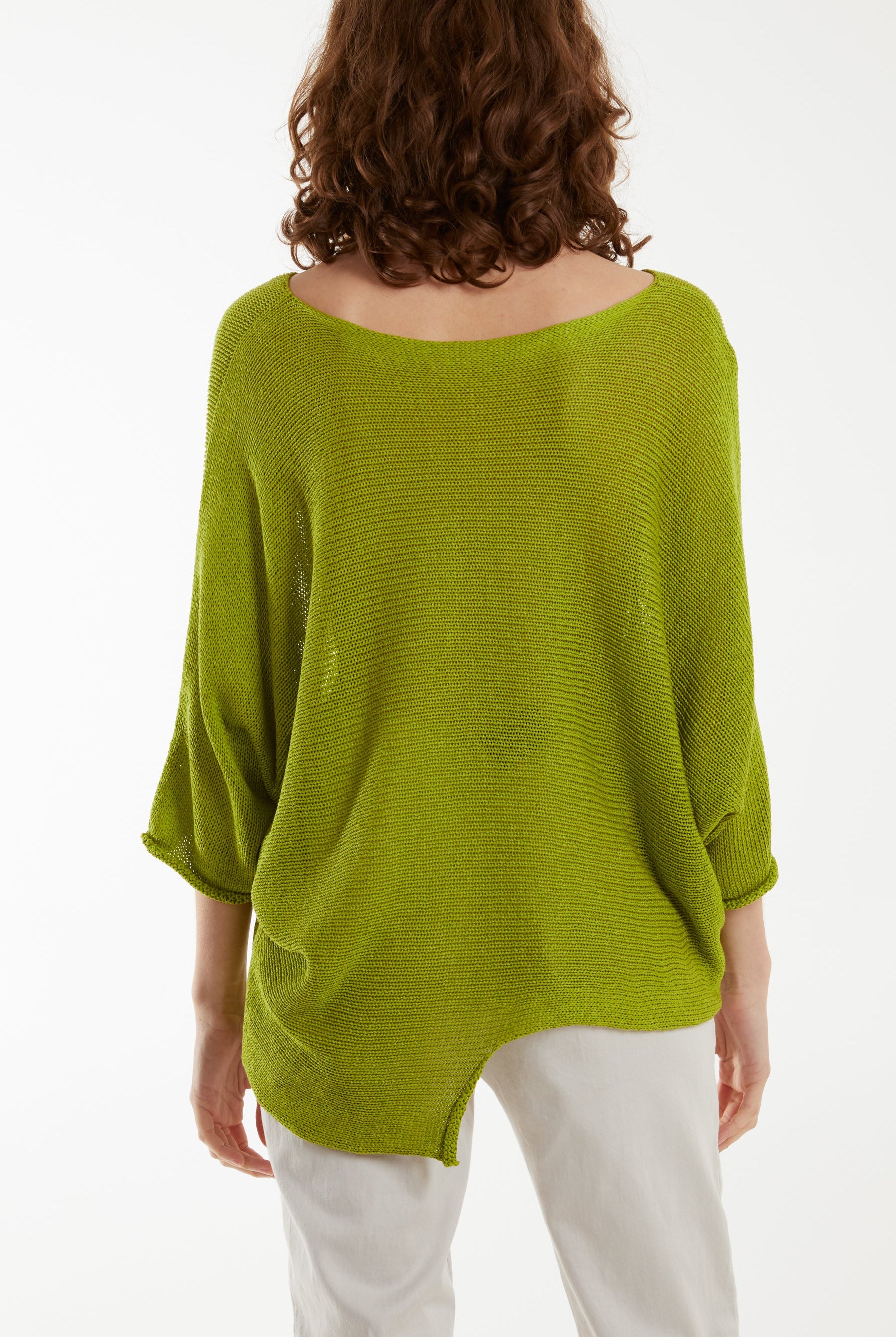 Cotton Crochet Asymmetric Hem Jumper Jumpers WearAll